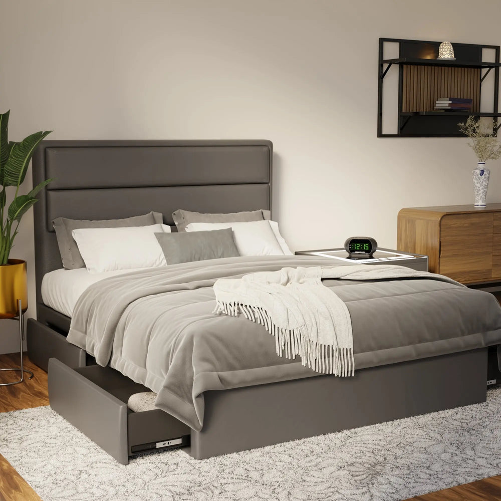 Zorvain Faux Leather Drawer Bed Frame (Pet Friendly) by Somnuz KH