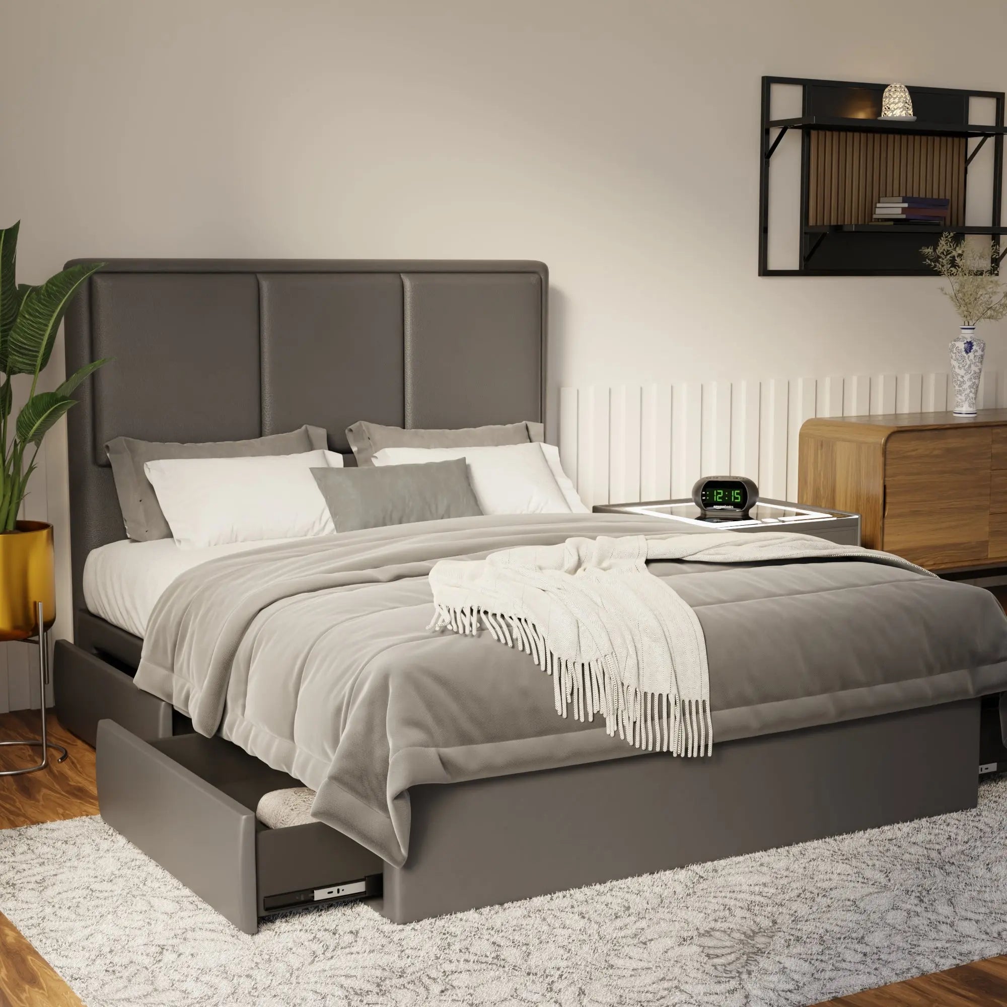Velmira Faux Leather Drawer Bed Frame (Pet Friendly) by Somnuz KH