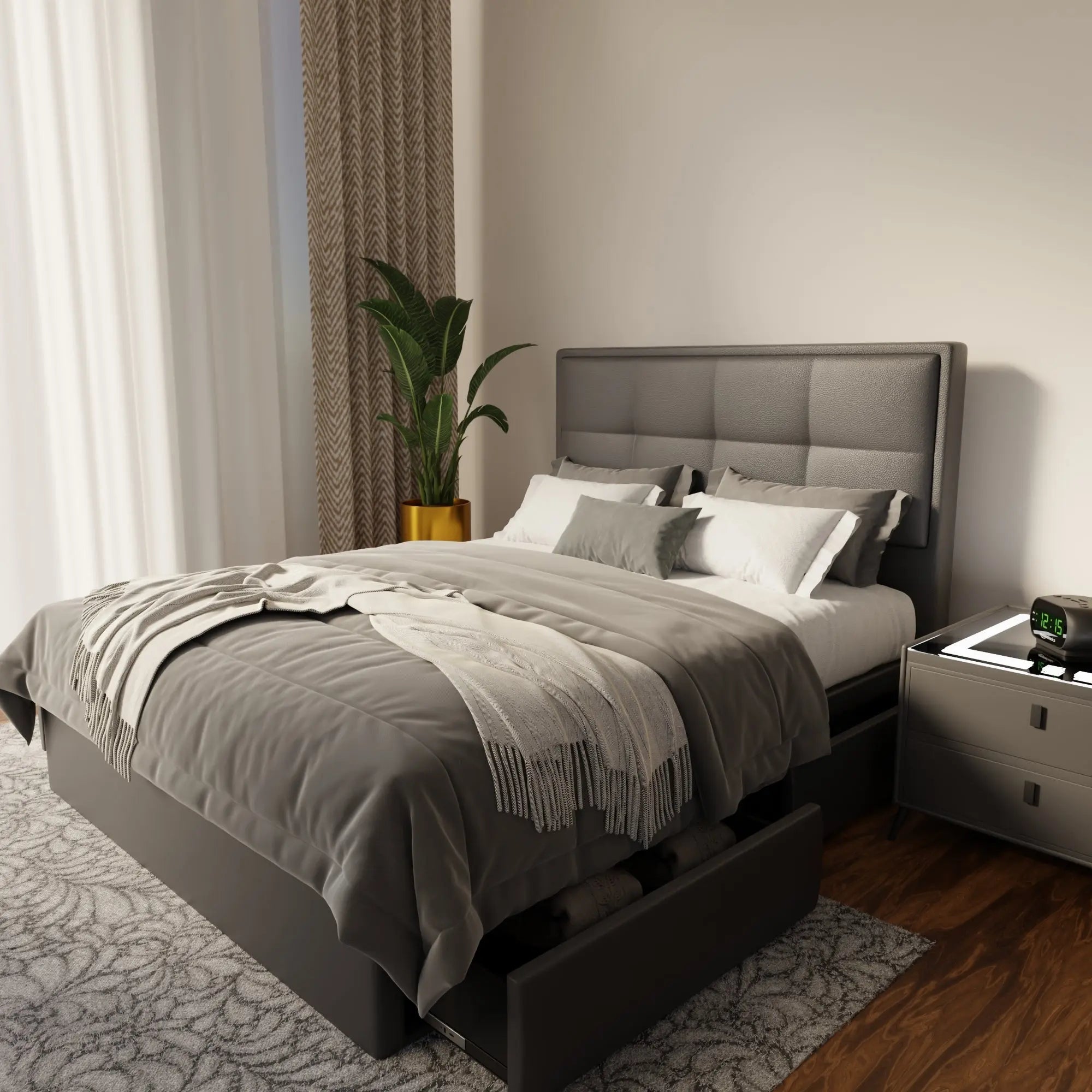 Solvane Faux Leather Drawer Bed Frame (Pet Friendly) by Somnuz KH