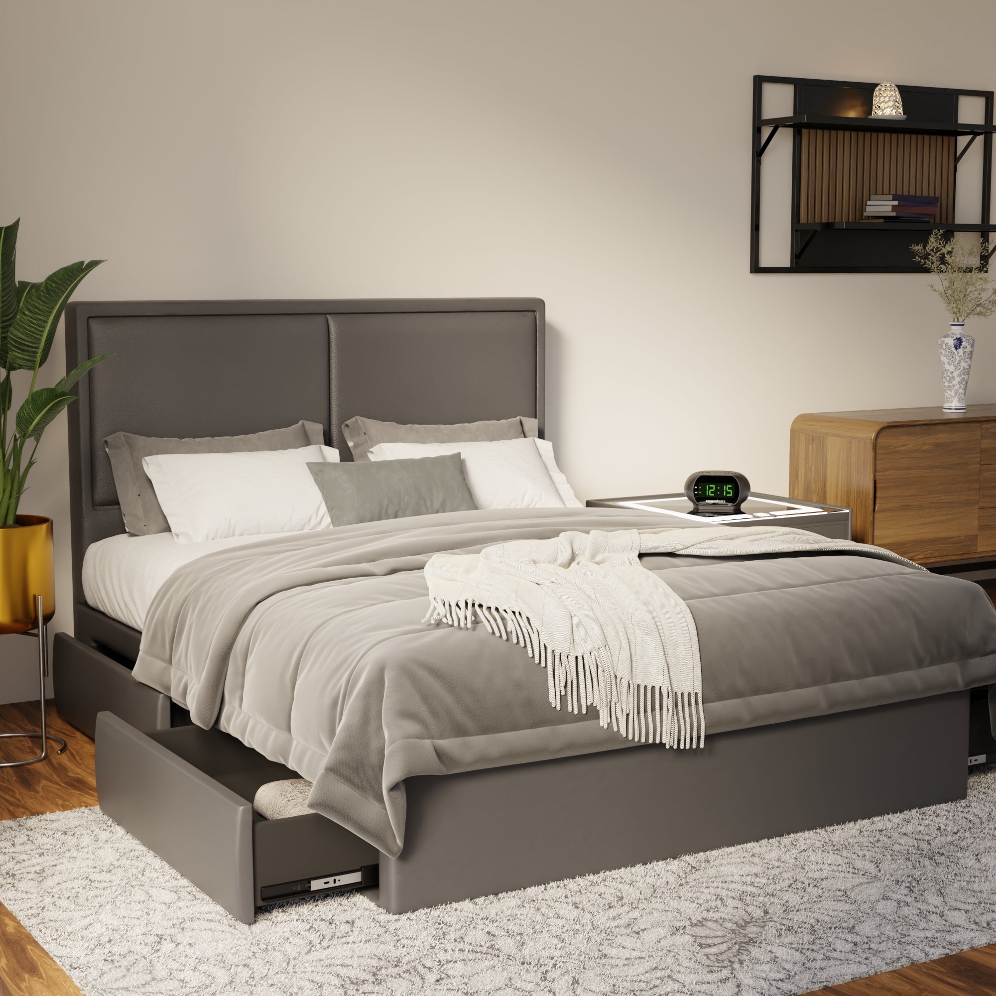 Bravelle Faux Leather Drawer Bed Frame (Pet Friendly)