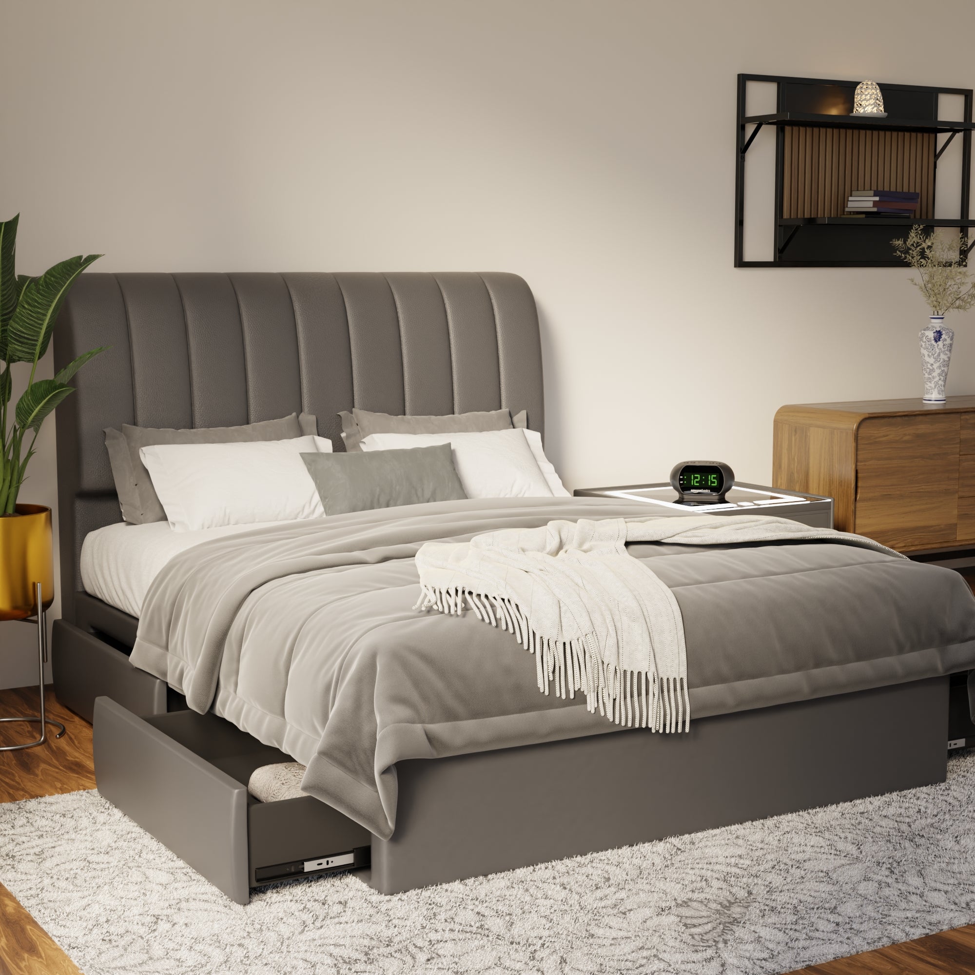 Kuro Faux Leather Drawer Bed Frame (Pet Friendly)