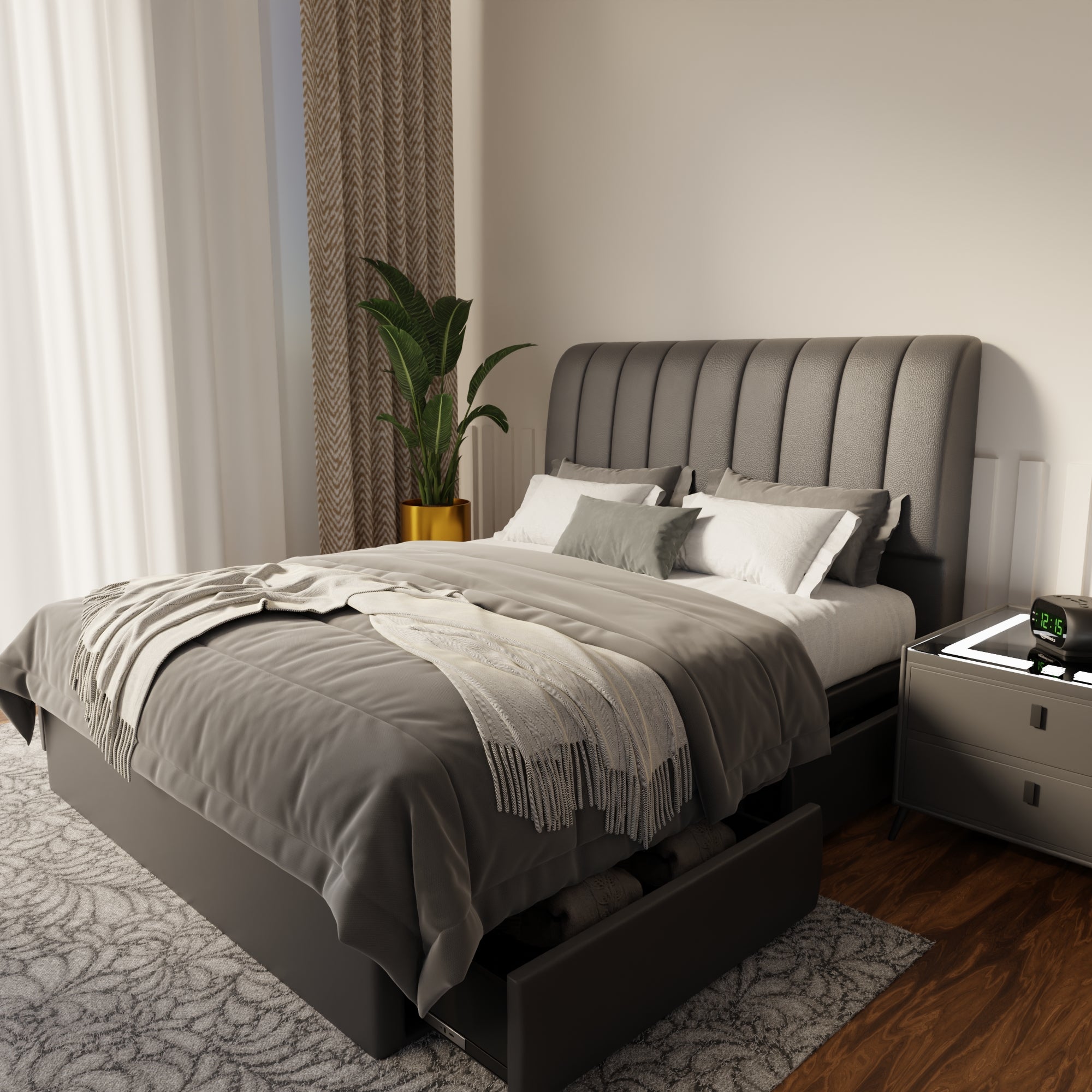 Kuro Faux Leather Drawer Bed Frame (Pet Friendly)