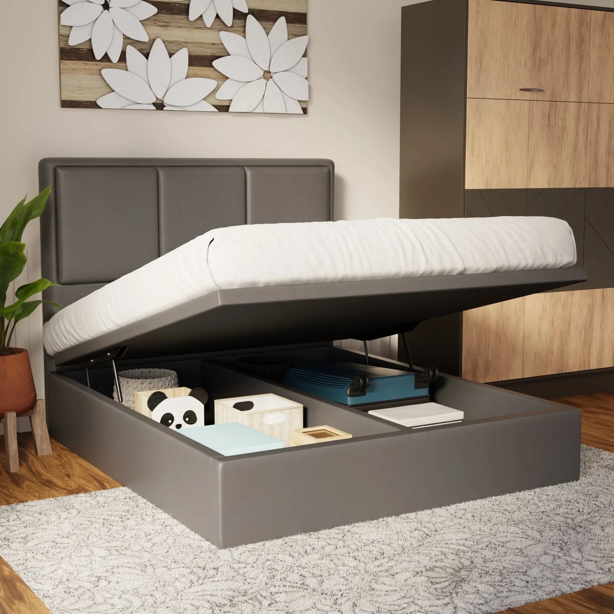 Velmira Faux Leather Storage Bed Frame (Pet Friendly) by Somnuz KH