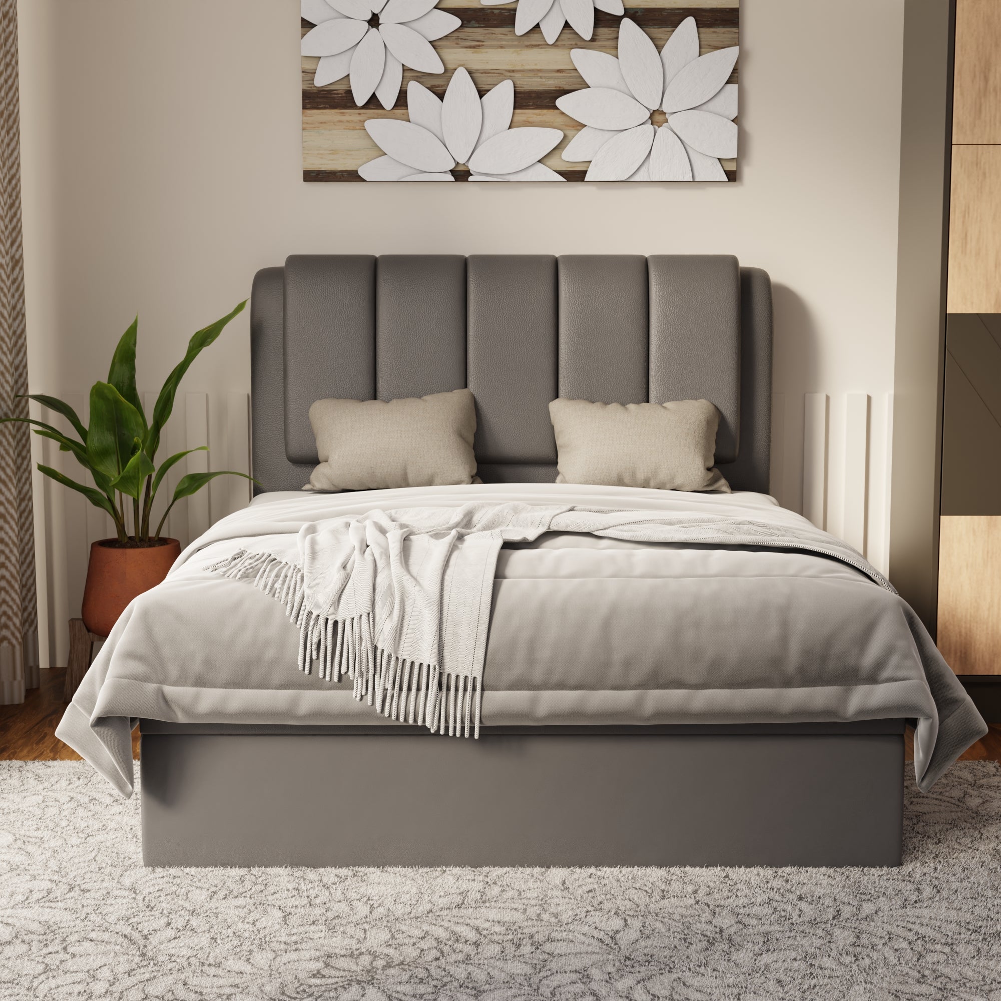 Asteron Faux Leather Storage Bed Frame (Pet Friendly) by Somnuz