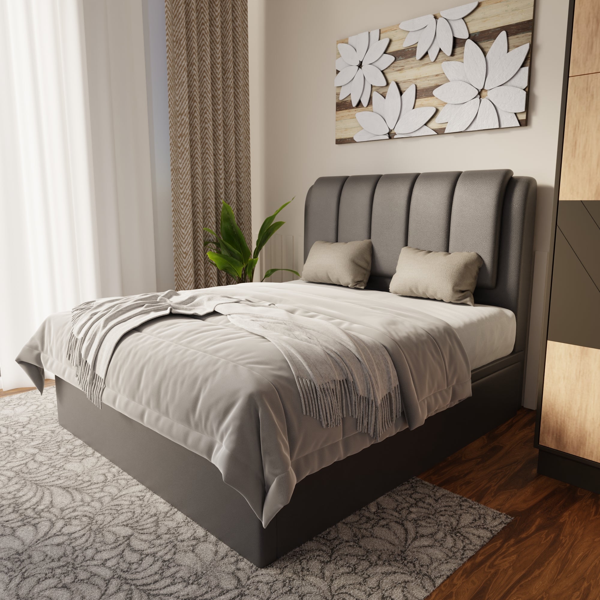 Asteron Faux Leather Storage Bed Frame (Pet Friendly) by Somnuz
