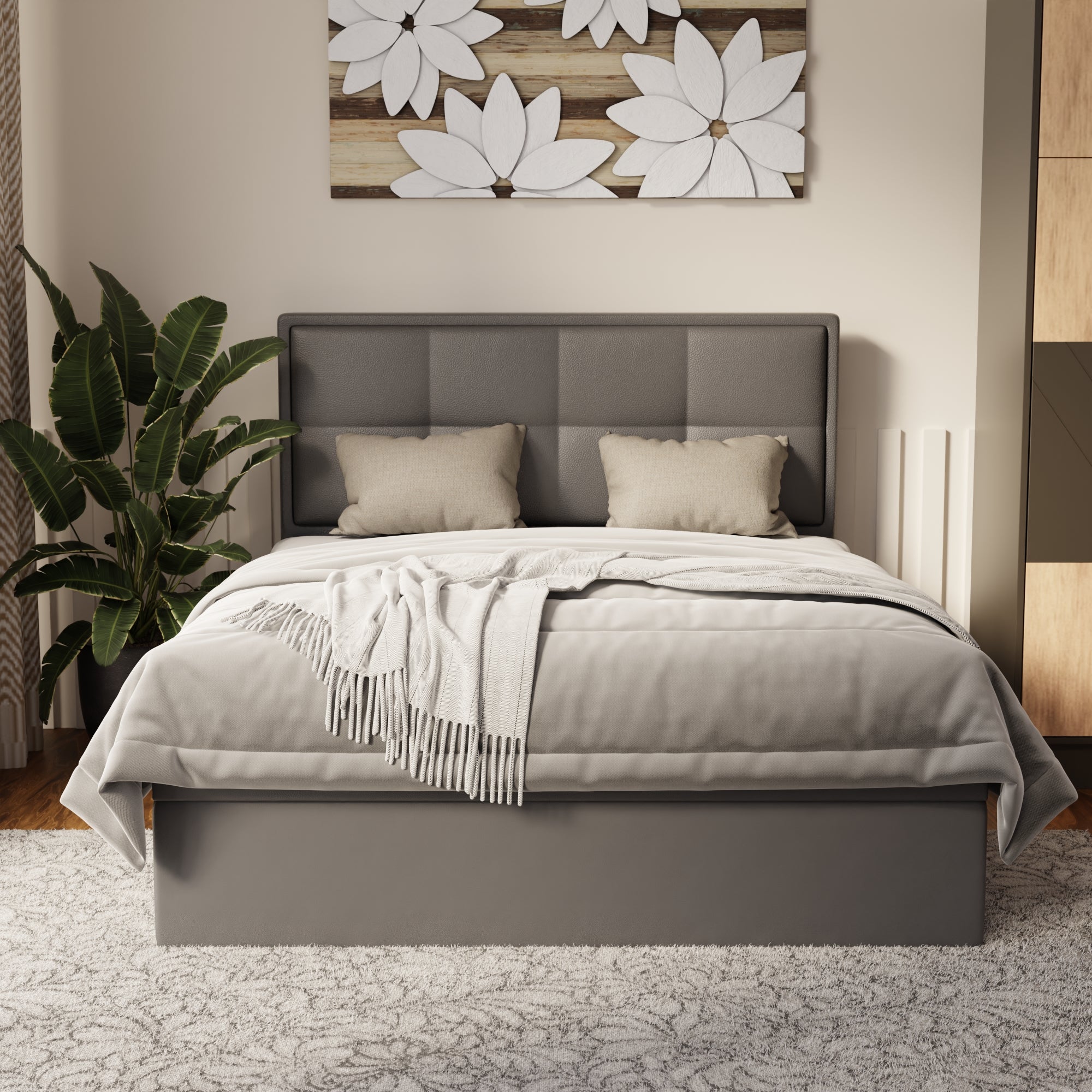 Solvane Faux Leather Storage Bed Frame (Pet Friendly) by Somnuz
