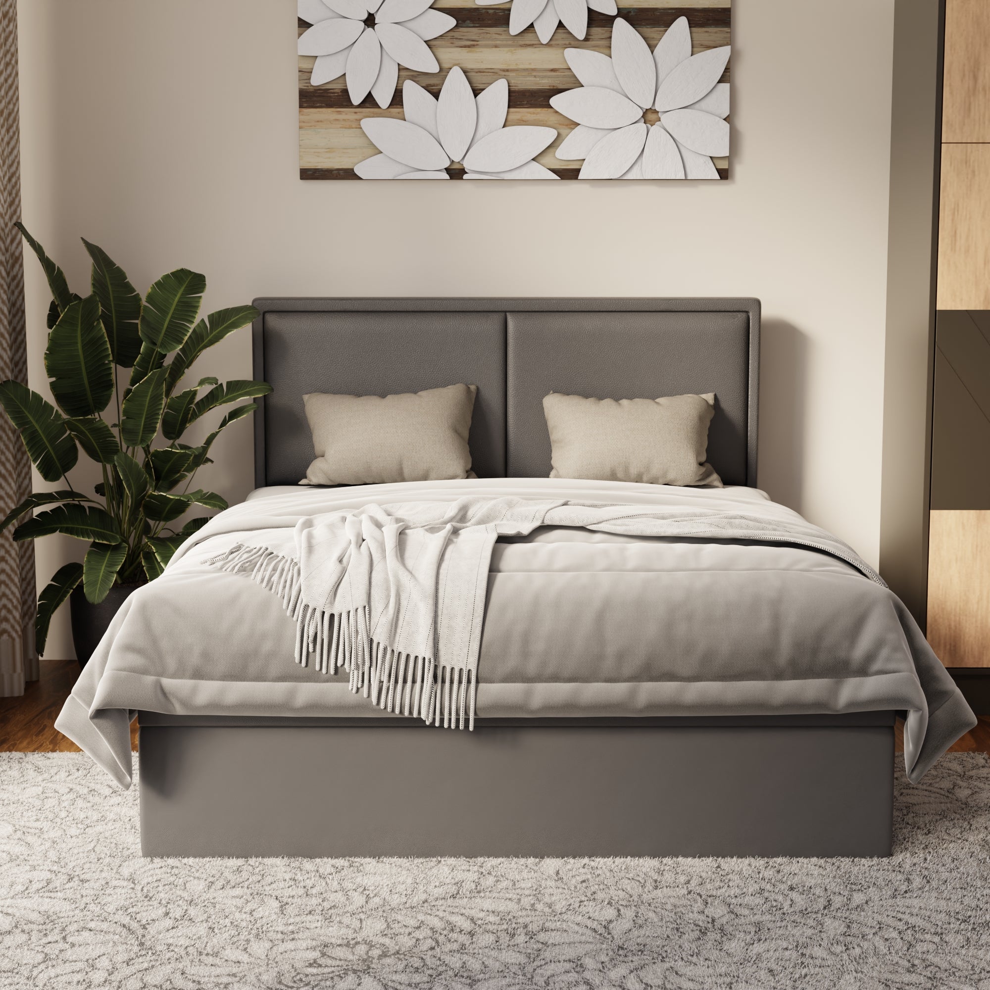 Bravelle Faux Leather Storage Bed Frame (Pet Friendly) by Somnuz