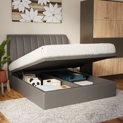 Kuro Faux Leather Storage Bed Frame (Pet Friendly) by Somnuz