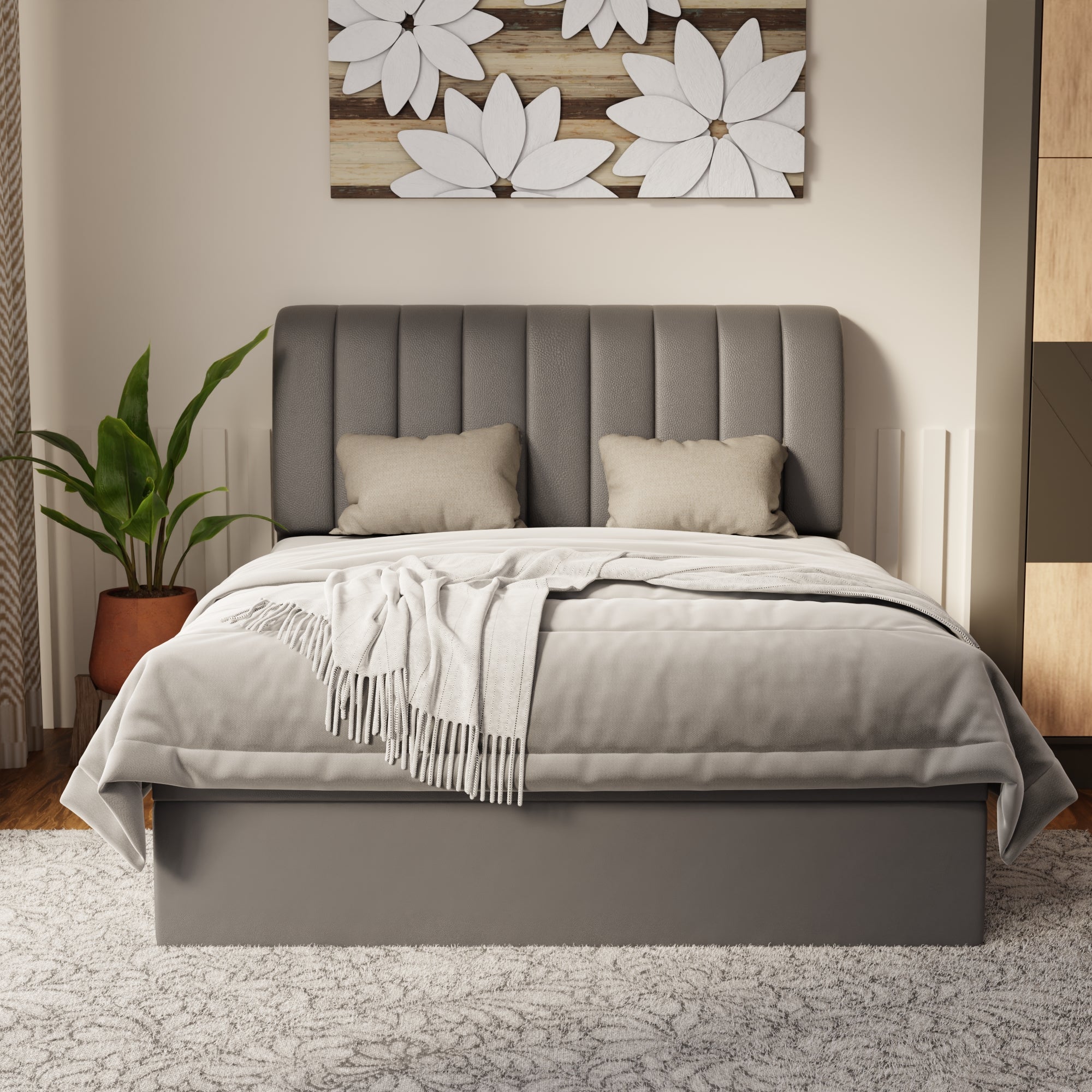 Kuro Faux Leather Storage Bed Frame (Pet Friendly) by Somnuz