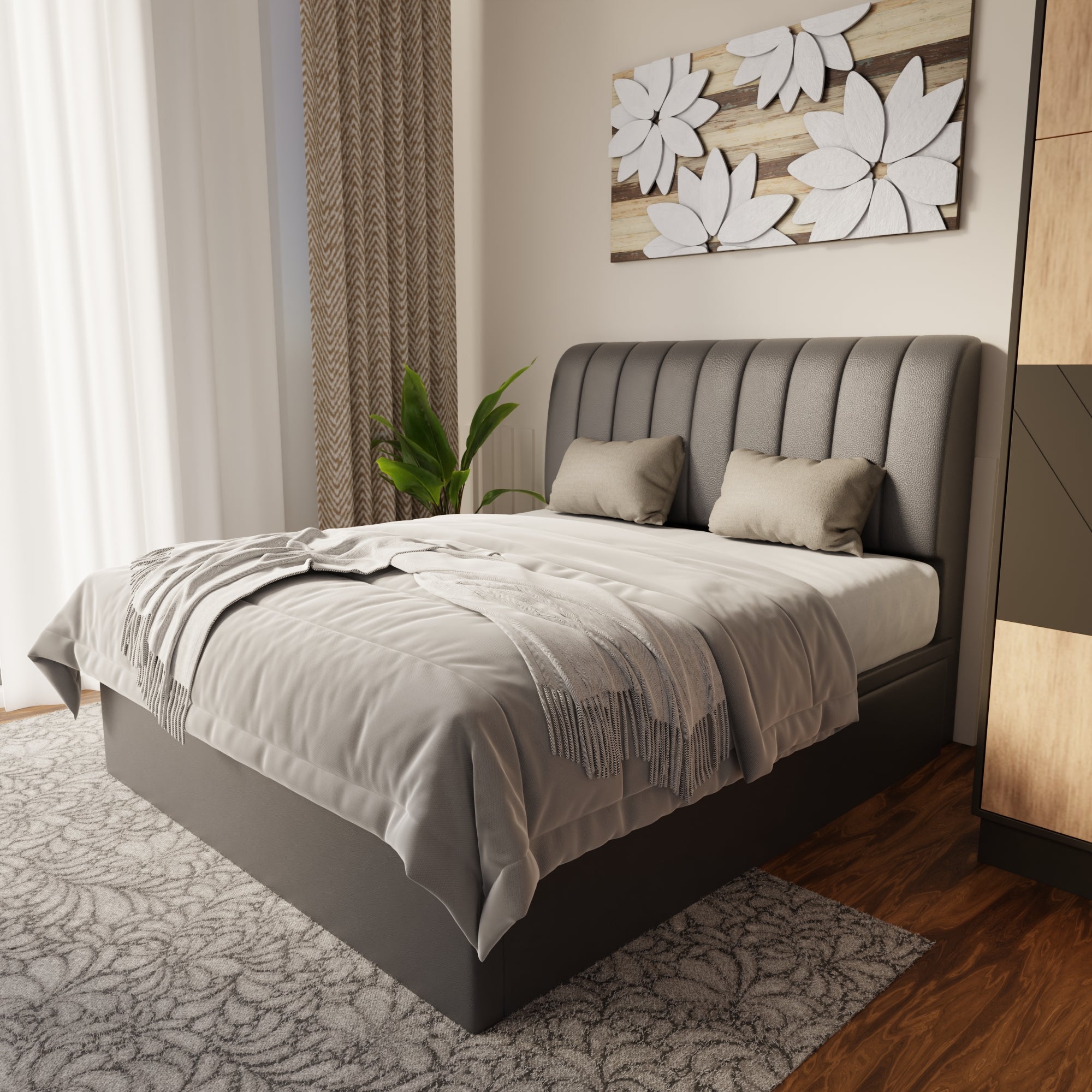 Kuro Faux Leather Storage Bed Frame (Pet Friendly) by Somnuz