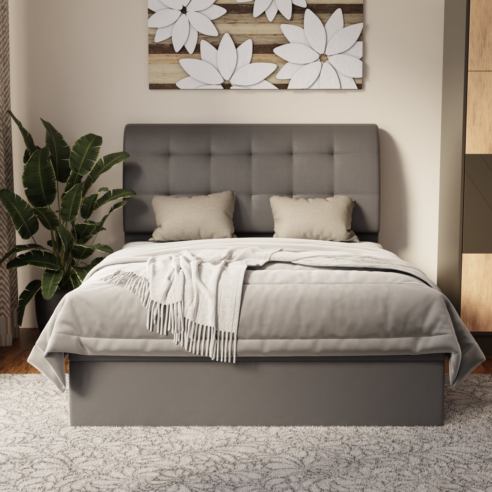 Haldor Faux Leather Storage Bed Frame (Pet Friendly) by Somnuz