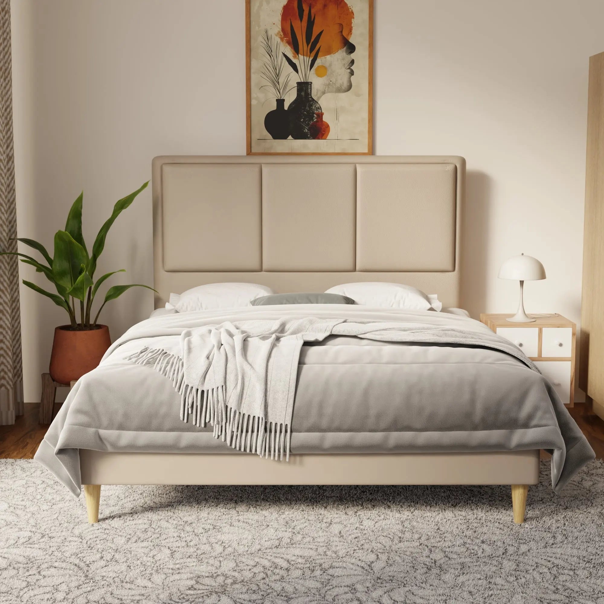 Velmira Faux Leather Bed Frame (Pet Friendly) by Somnuz KH