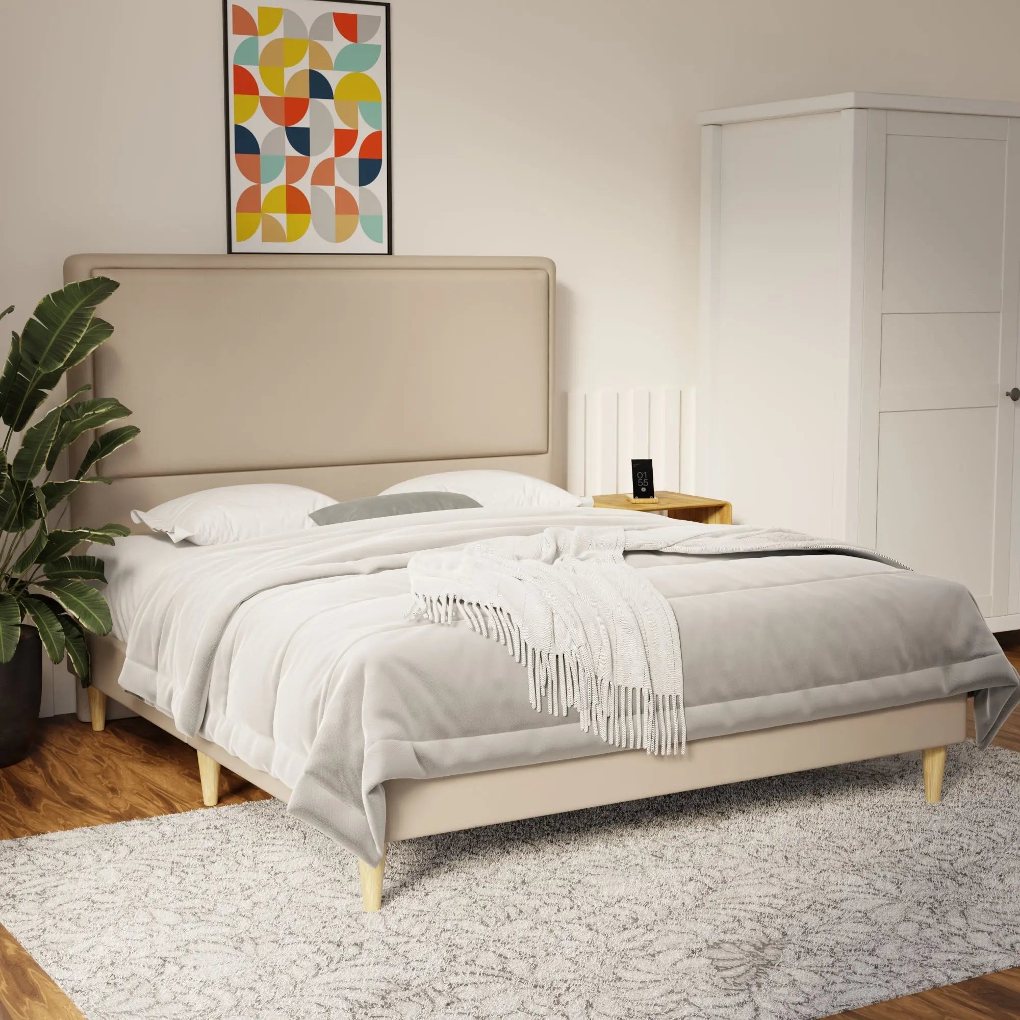 Shiro Faux Leather Bed Frame (Pet Friendly) by Somnuz KH