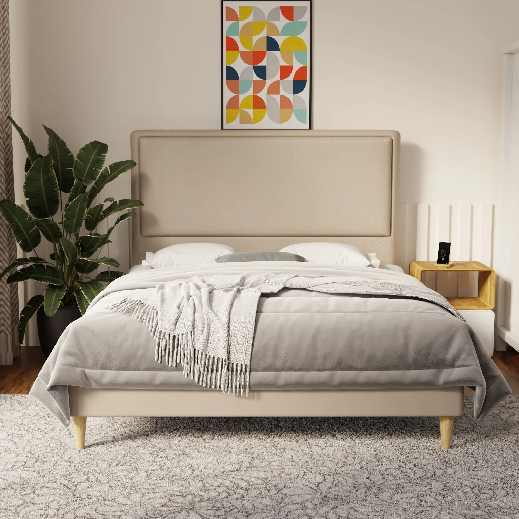 Shiro Faux Leather Bed Frame (Pet Friendly) by Somnuz KH