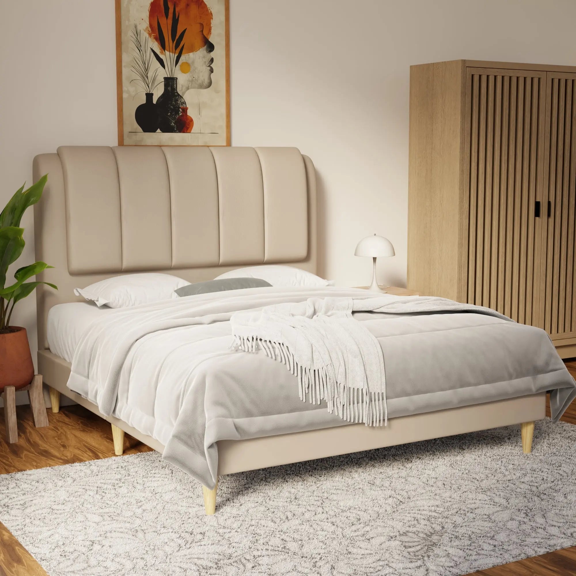 Asteron Faux Leather Bed Frame (Pet Friendly) by Somnuz KH