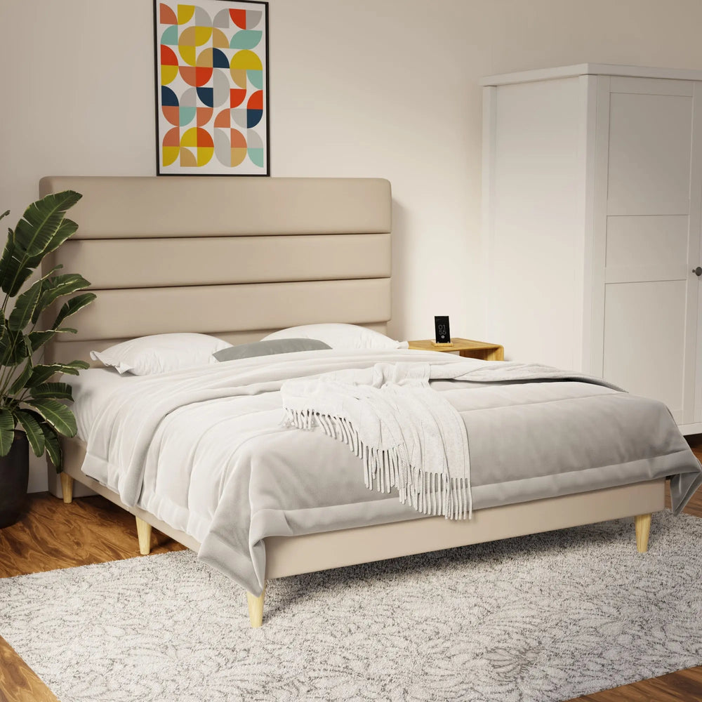 Corlune Faux Leather Bed Frame (Pet Friendly) by Somnuz KH