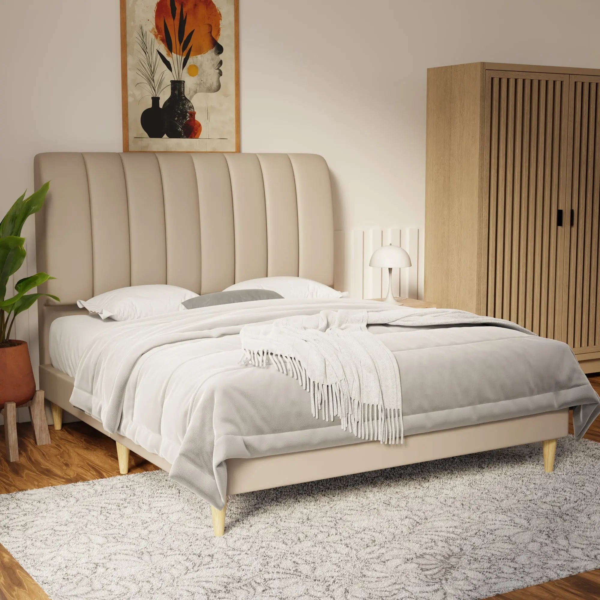 Trevino Faux Leather Bed Frame (Pet Friendly) by Somnuz KH