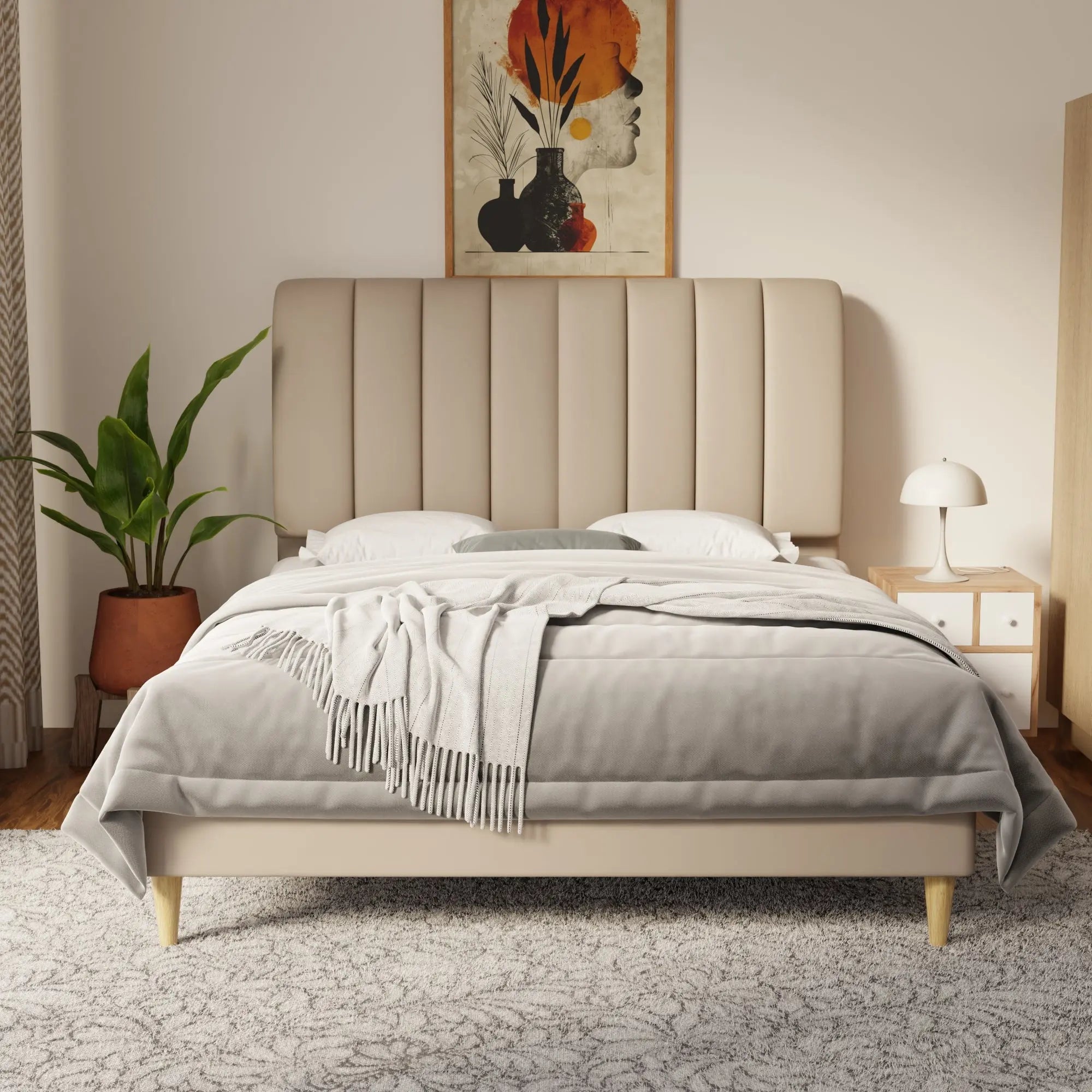 Trevino Faux Leather Bed Frame (Pet Friendly) by Somnuz KH
