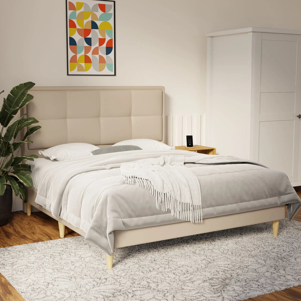 Solvane Faux Leather Bed Frame (Pet Friendly) by Somnuz KH