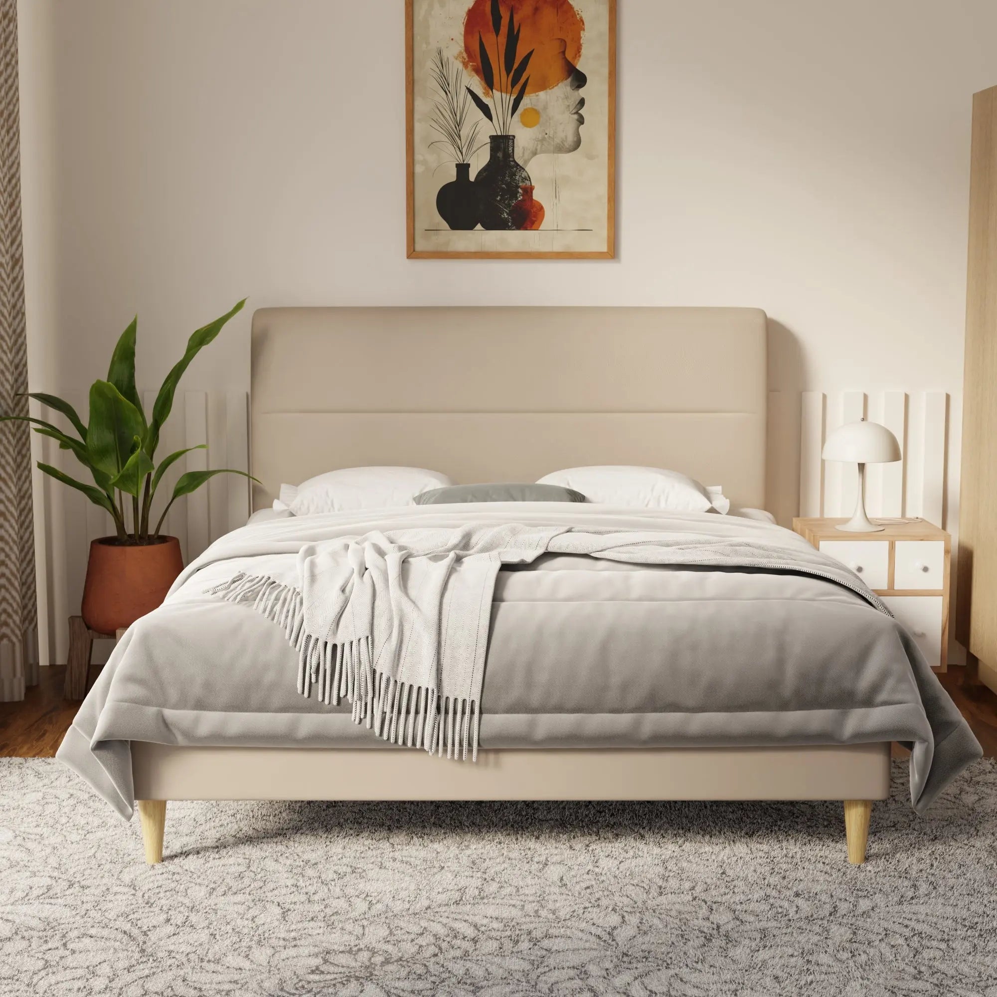 Lysara Faux Leather Bed Frame (Pet Friendly) by Somnuz KH