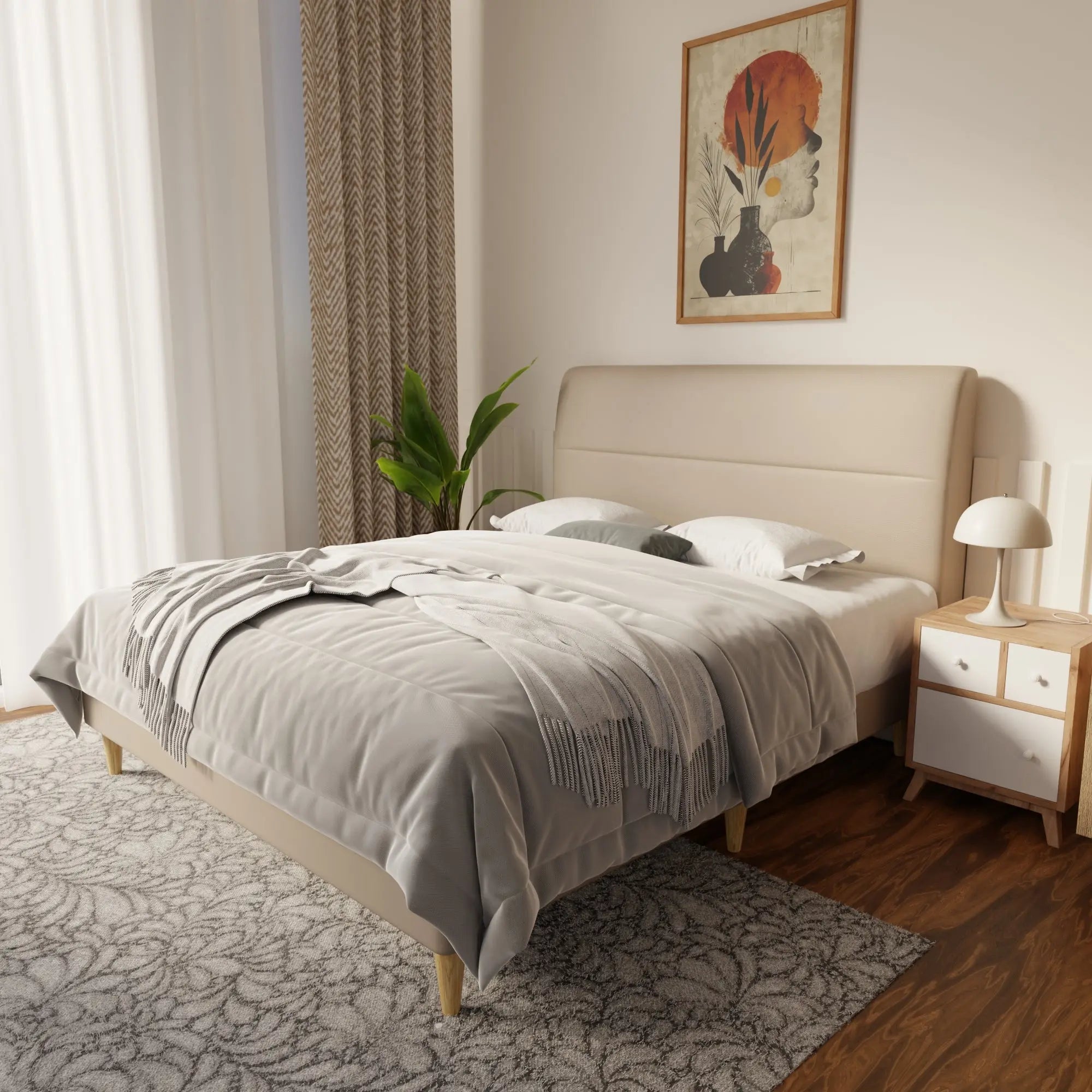 Lysara Faux Leather Bed Frame (Pet Friendly) by Somnuz KH