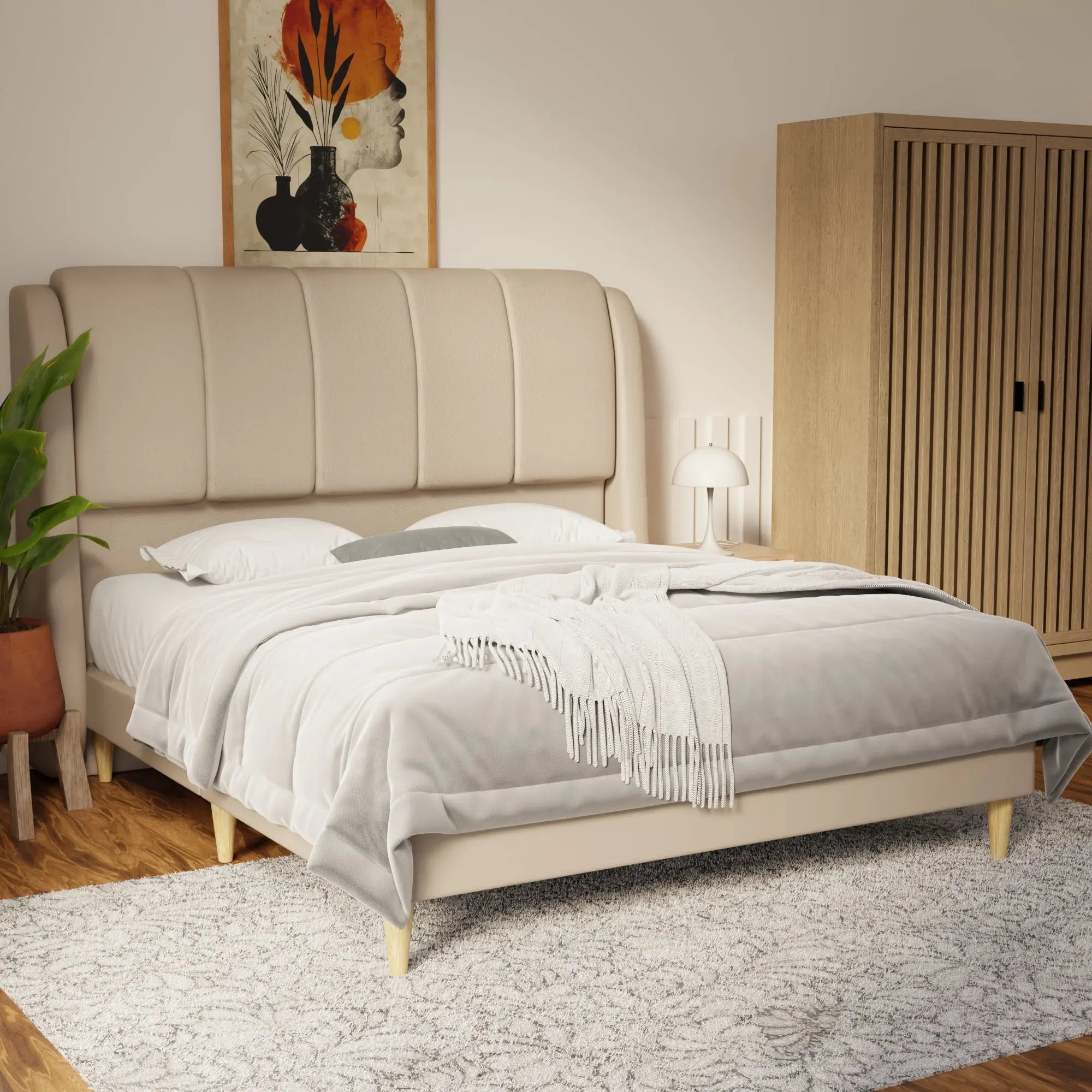 Brinley Faux Leather Bed Frame (Pet Friendly) by Somnuz KH