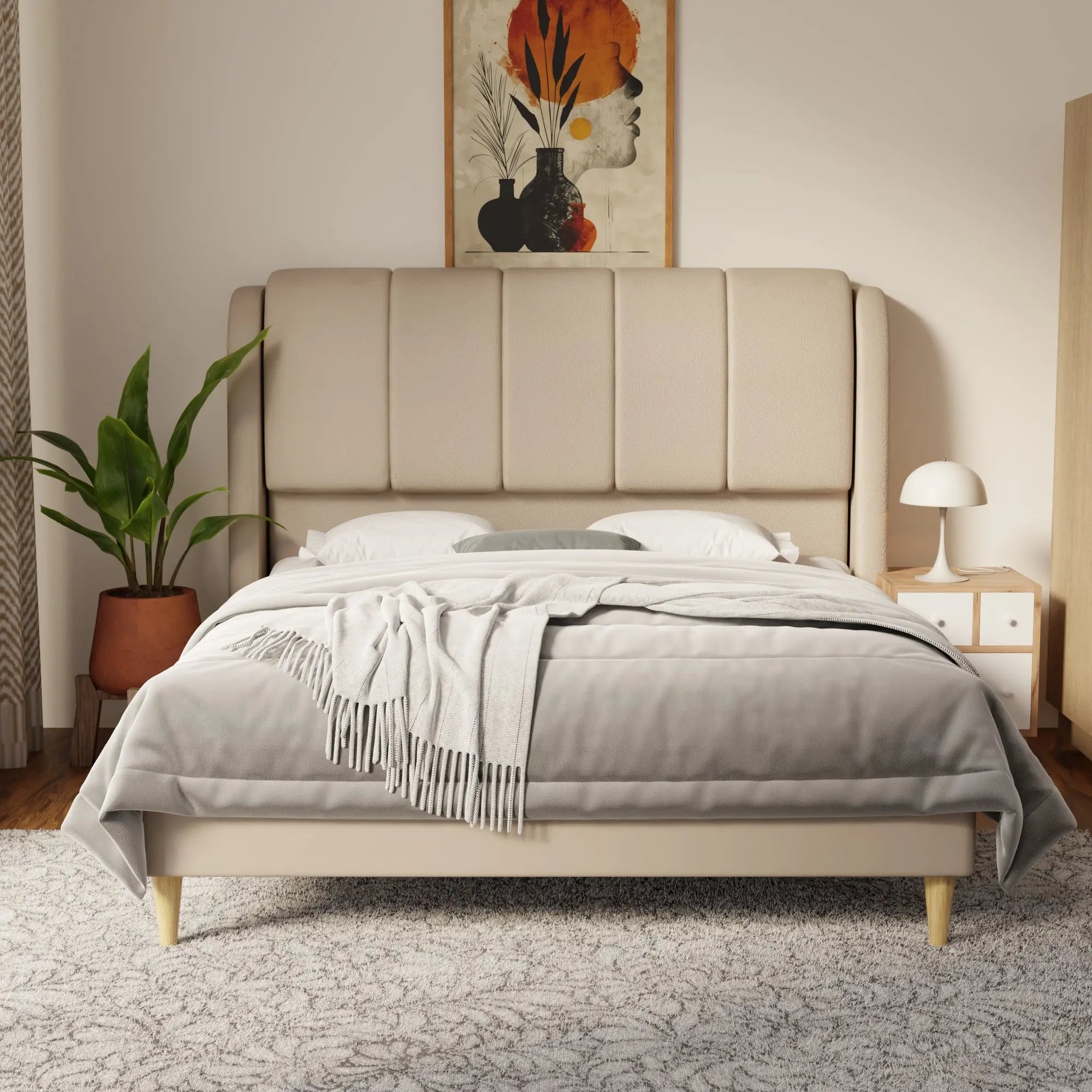 Brinley Faux Leather Bed Frame (Pet Friendly) by Somnuz KH
