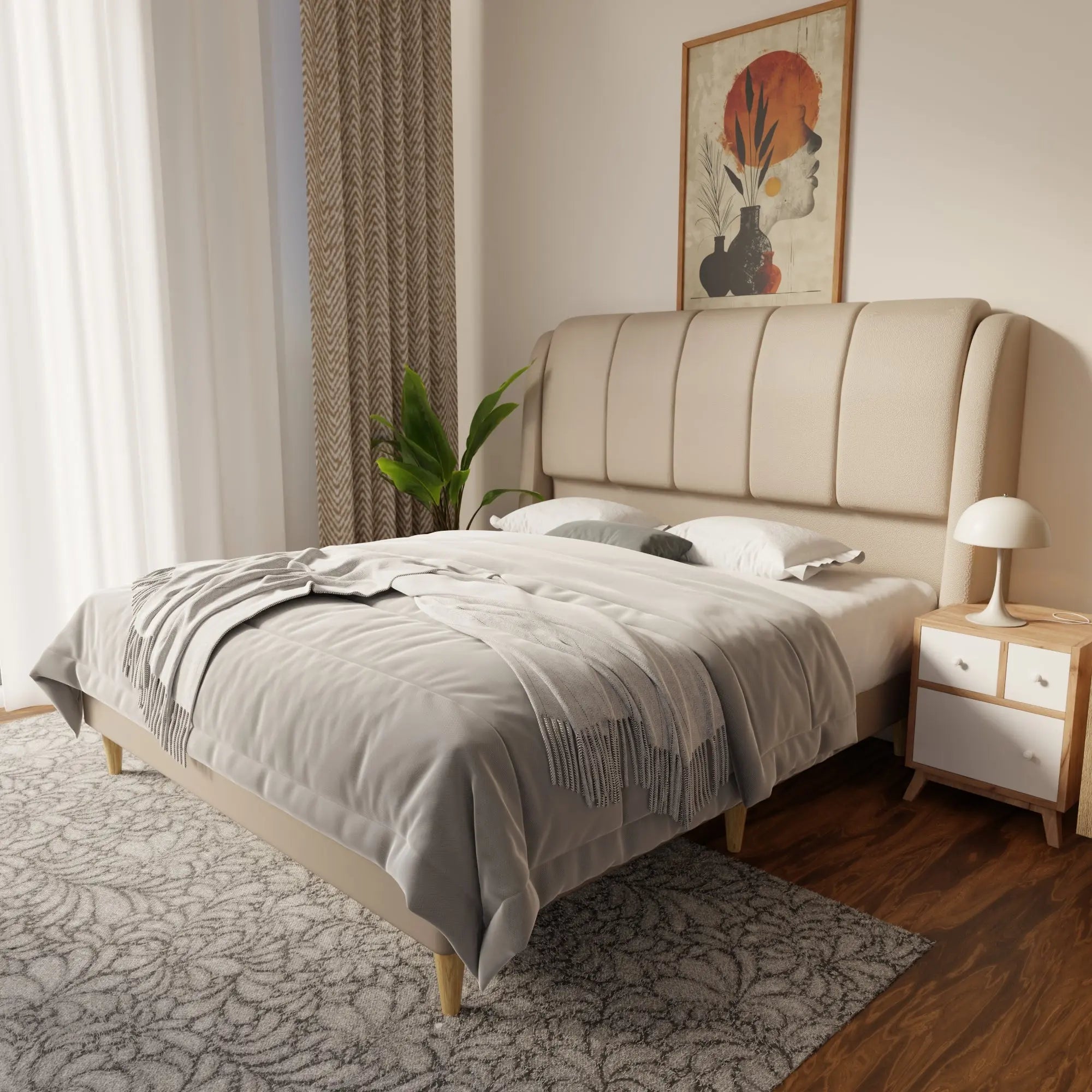 Brinley Faux Leather Bed Frame (Pet Friendly) by Somnuz KH
