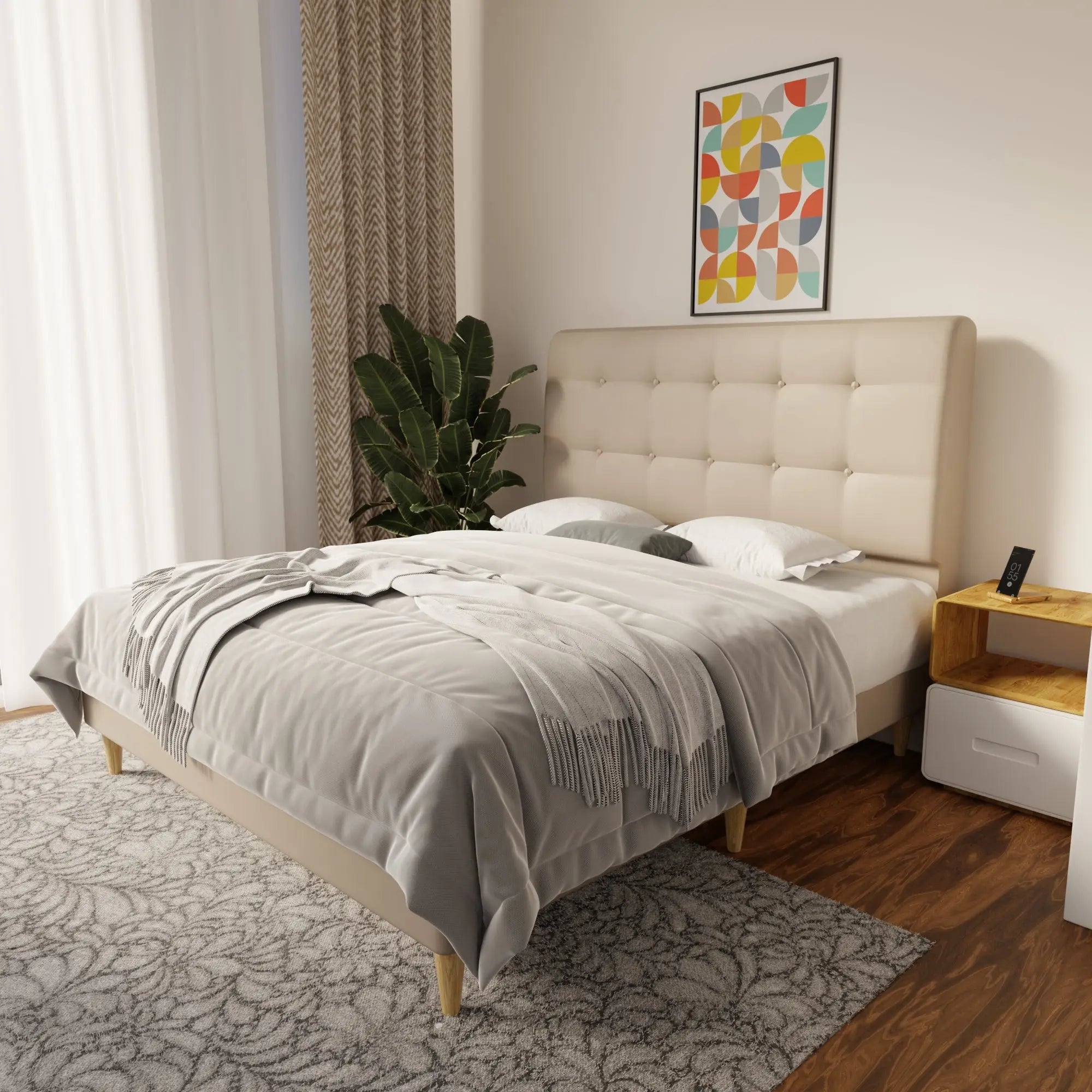 Endora Faux Leather Bed Frame (Pet Friendly) by Somnuz KH