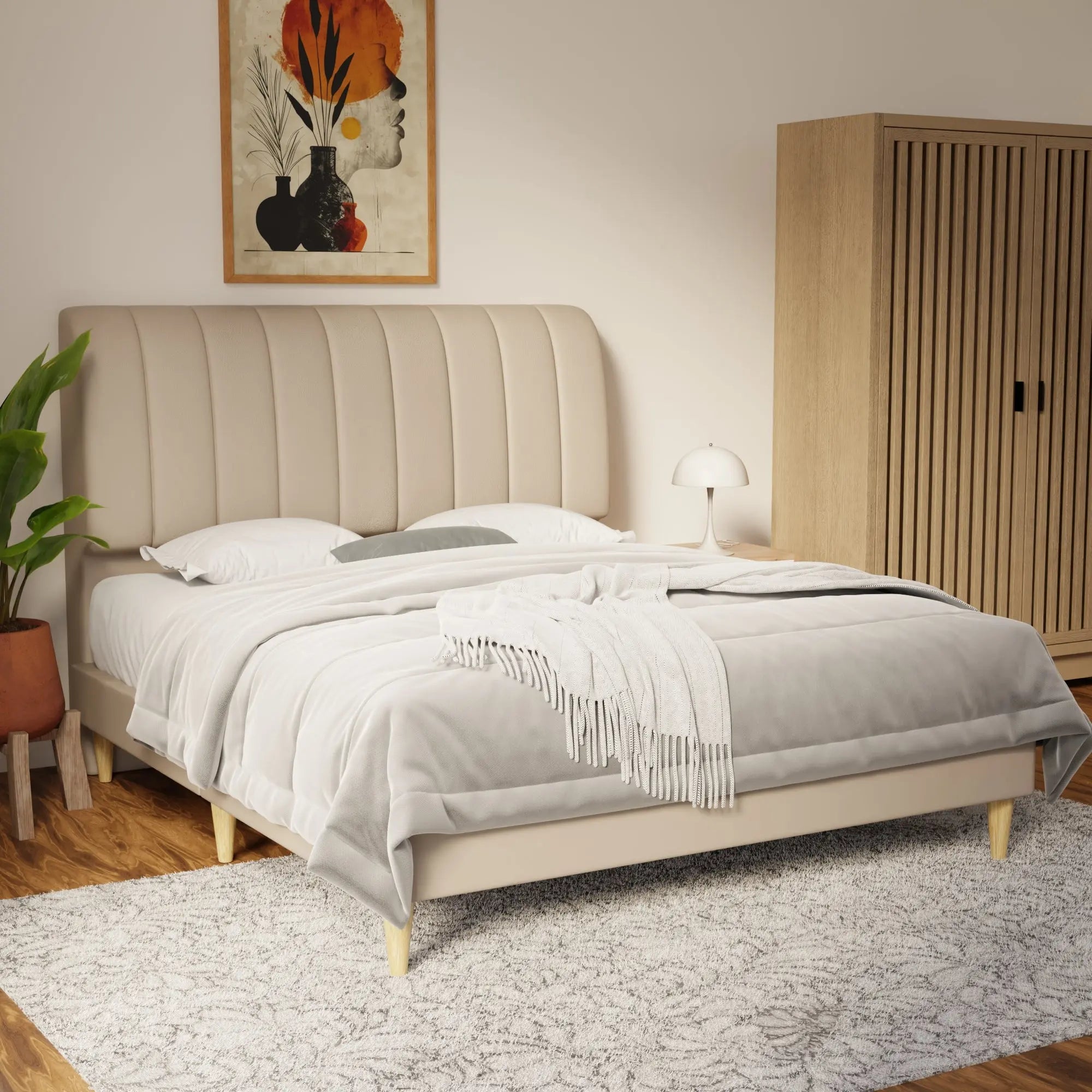 Kuro Faux Leather Bed Frame (Pet Friendly) by Somnuz KH