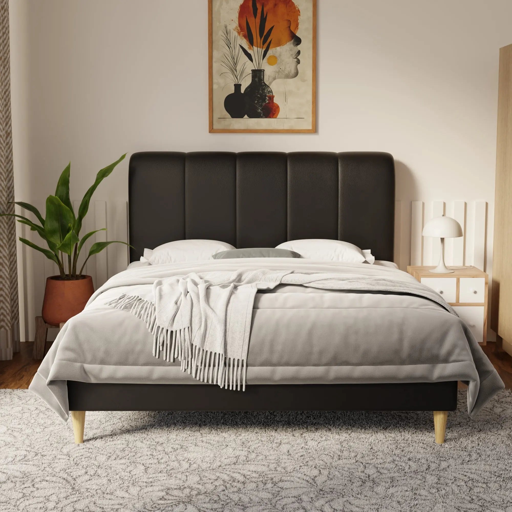 Caldrin Faux Leather Bed Frame (Pet Friendly) by Somnuz KH