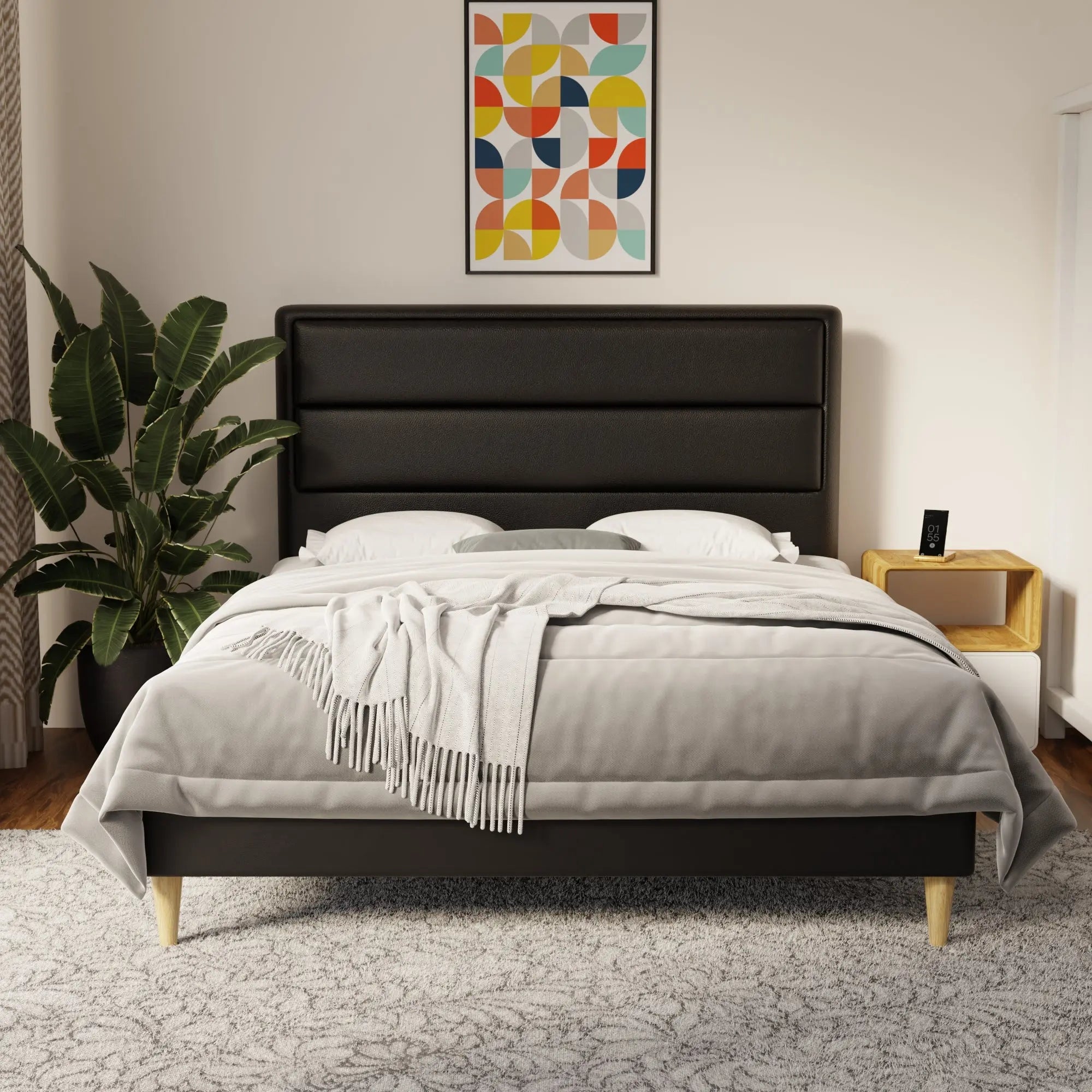Zorvain Faux Leather Bed Frame (Pet Friendly) by Somnuz KH