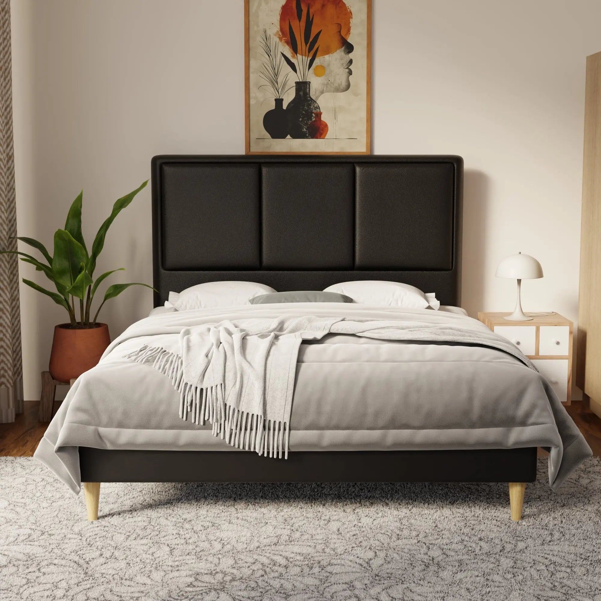 Velmira Faux Leather Bed Frame (Pet Friendly) by Somnuz KH
