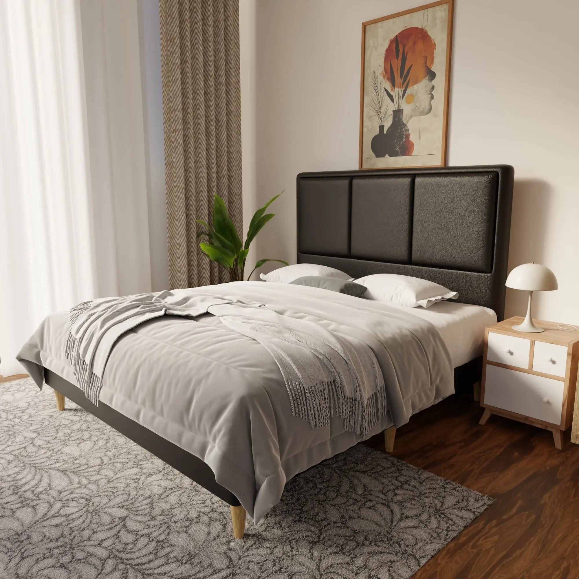 Velmira Faux Leather Bed Frame (Pet Friendly) by Somnuz KH