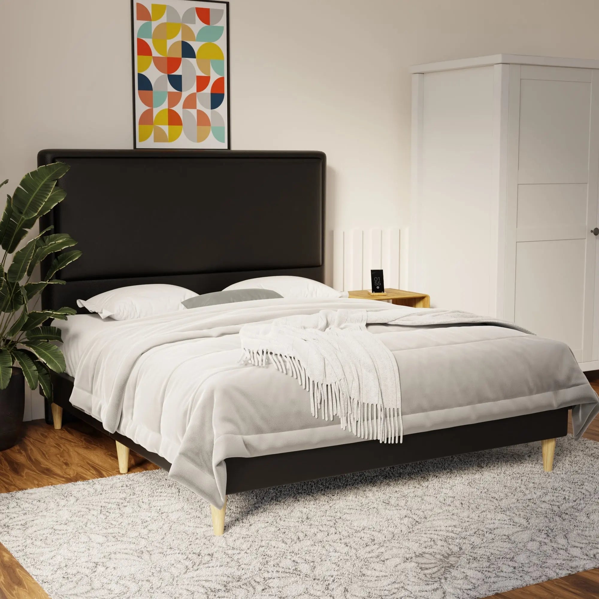 Shiro Faux Leather Bed Frame (Pet Friendly) by Somnuz KH