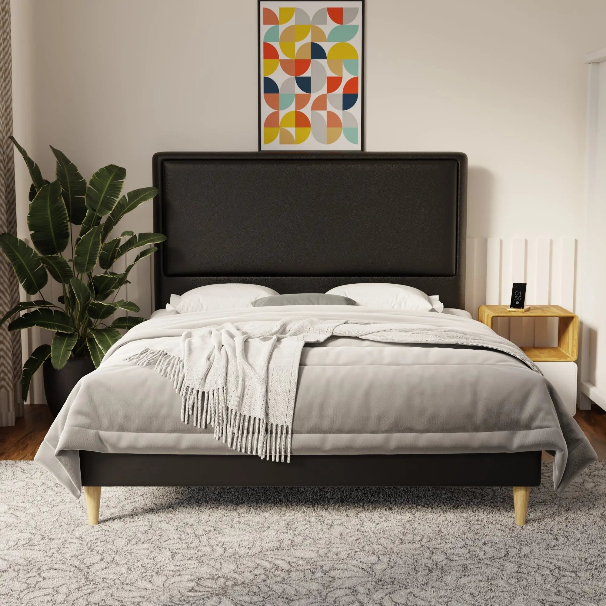 Shiro Faux Leather Bed Frame (Pet Friendly) by Somnuz KH