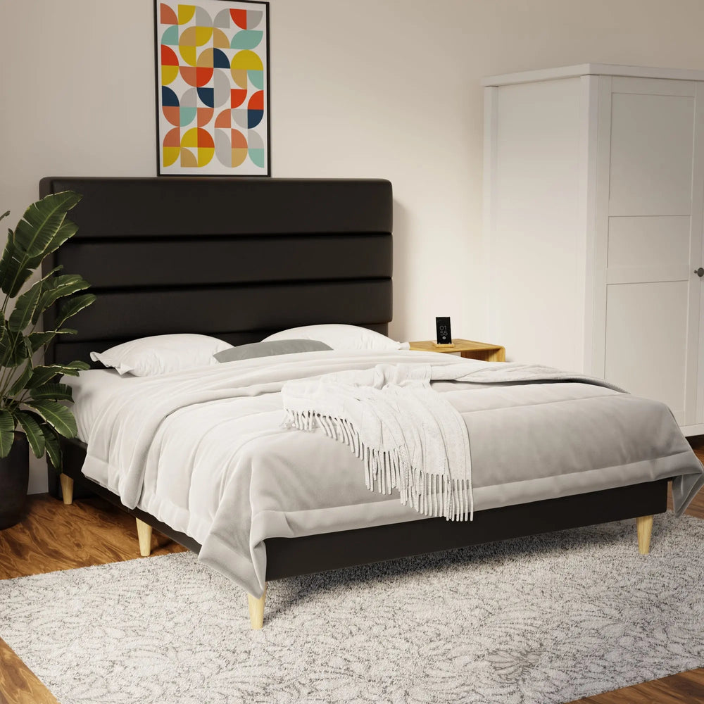 Corlune Faux Leather Bed Frame (Pet Friendly) by Somnuz KH
