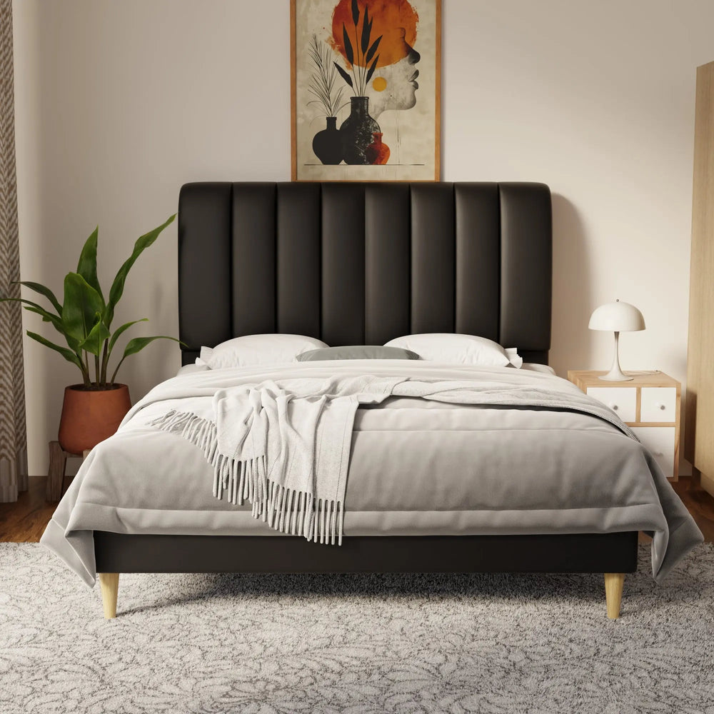 Trevino Faux Leather Bed Frame (Pet Friendly) by Somnuz KH