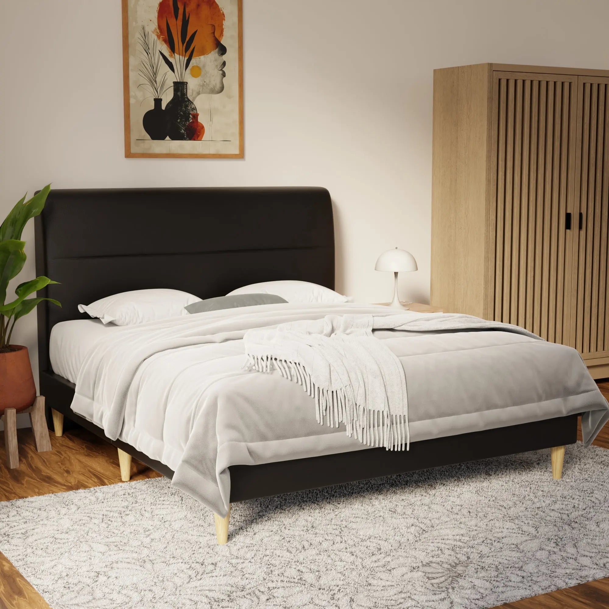 Lysara Faux Leather Bed Frame (Pet Friendly) by Somnuz KH