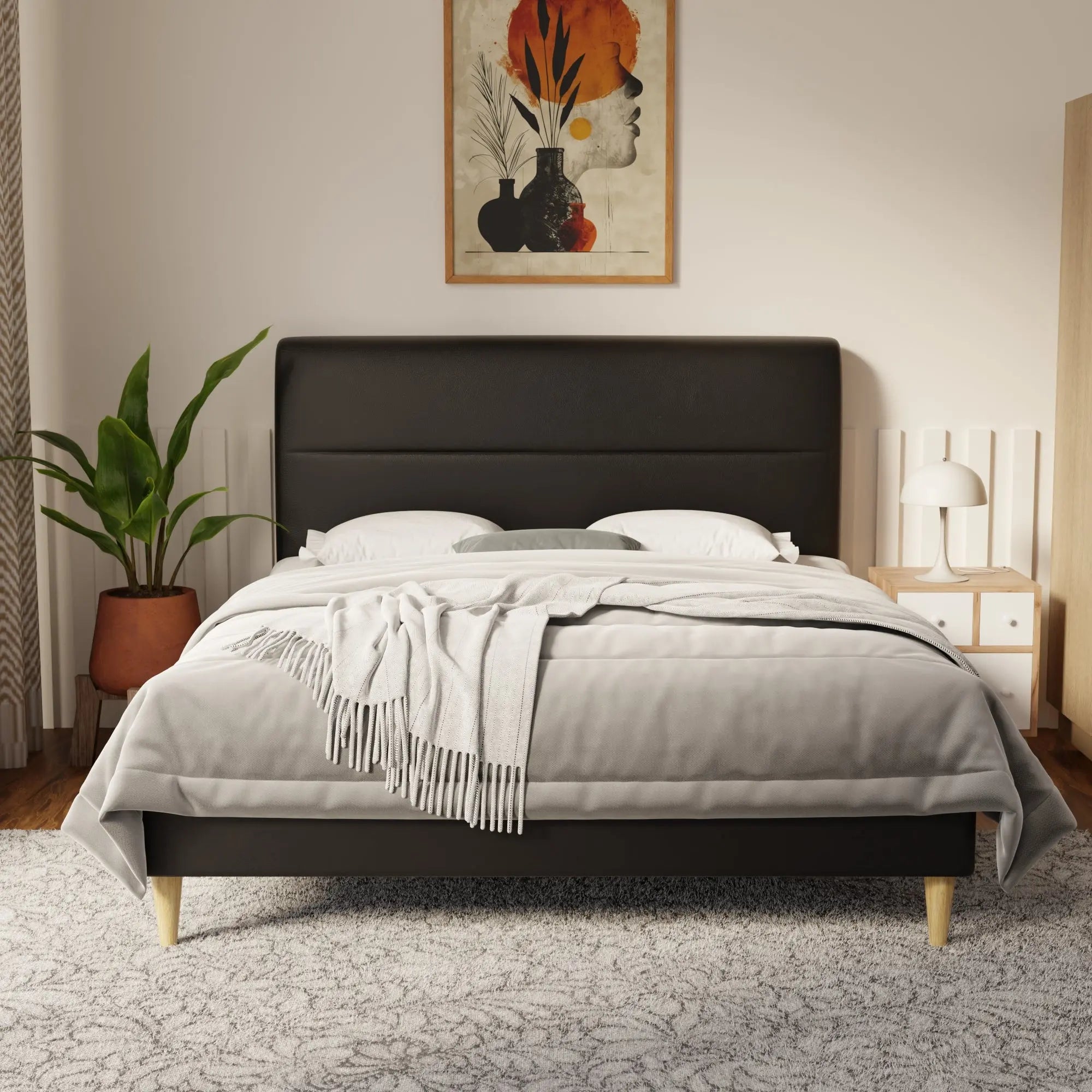 Lysara Faux Leather Bed Frame (Pet Friendly) by Somnuz KH