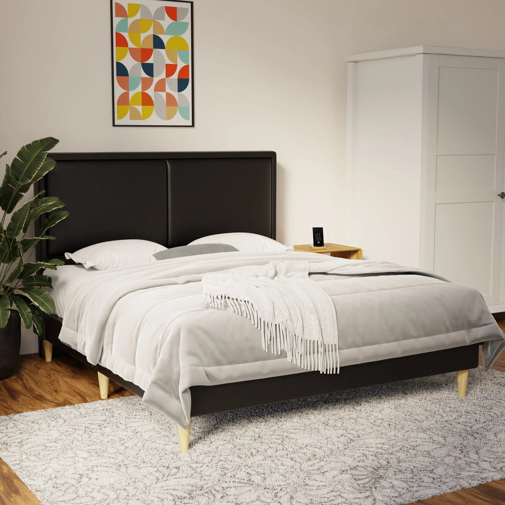 Bravelle Faux Leather Bed Frame (Pet Friendly) by Somnuz KH