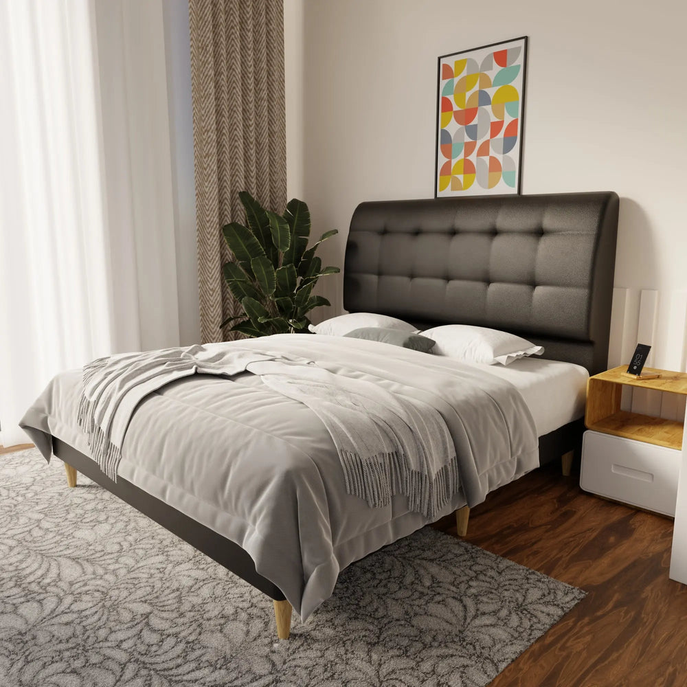Haldor Faux Leather Bed Frame (Pet Friendly) by Somnuz KH