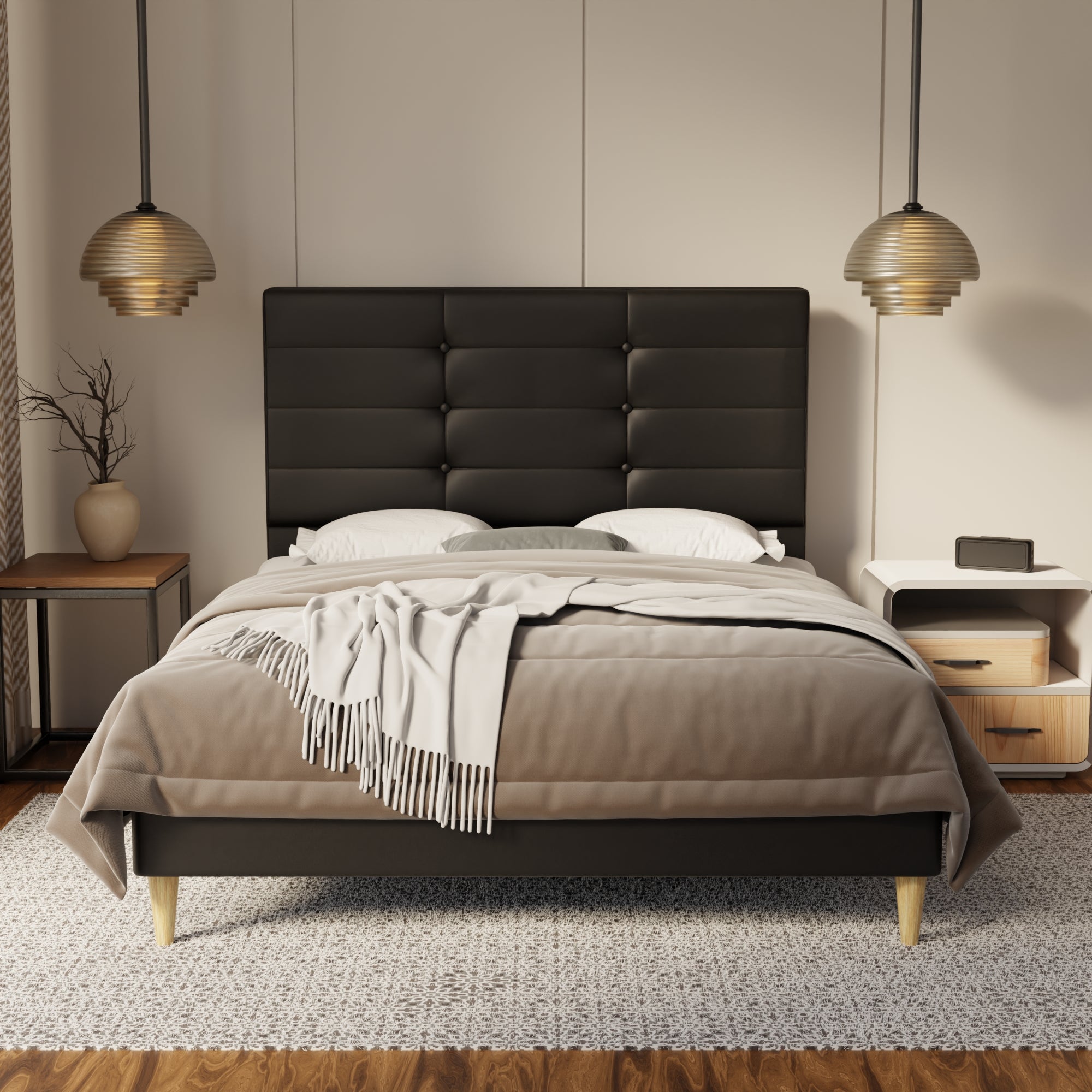 Kaelen Genuine Leather Bed Frame By Somnuz SSE