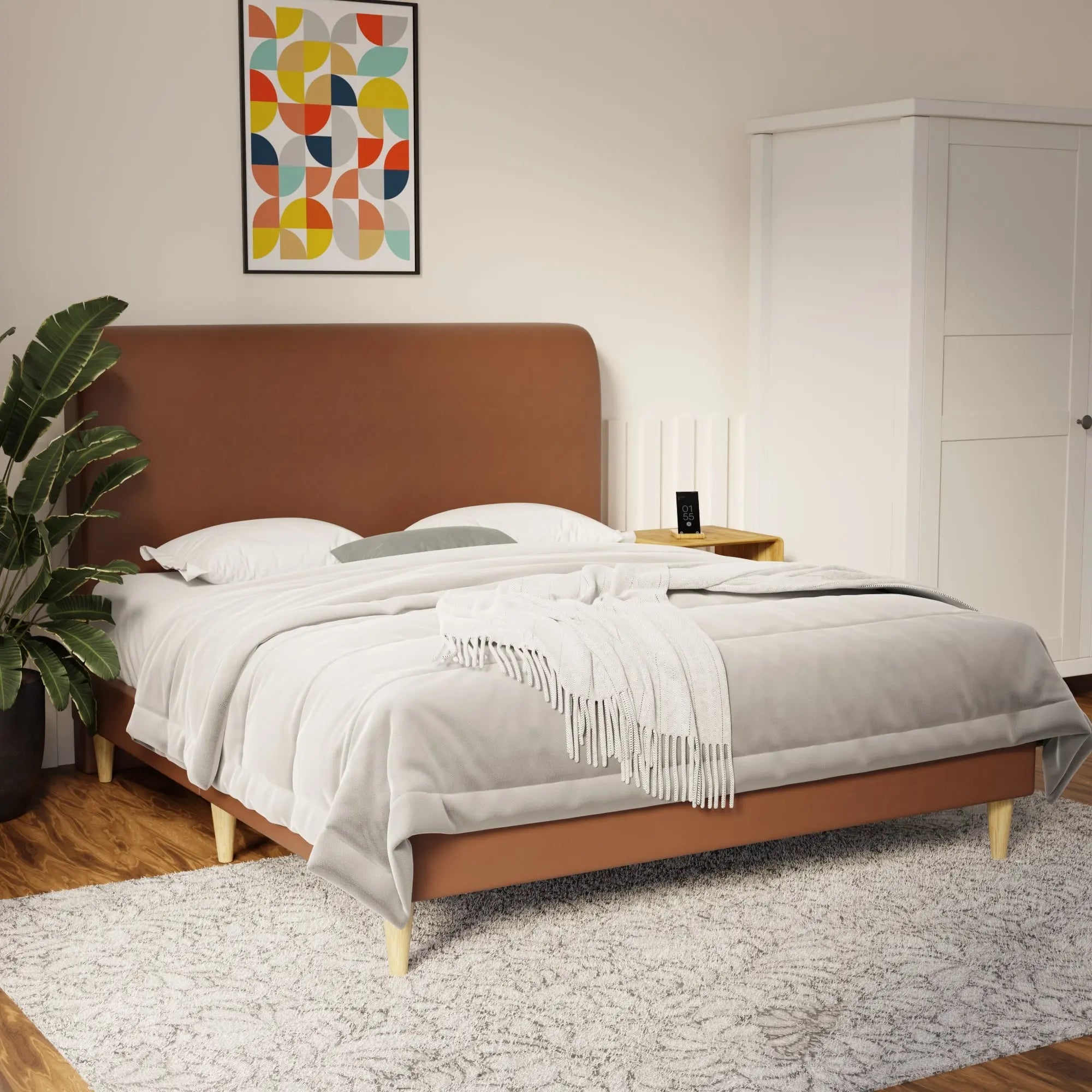 Vintaro Faux Leather Bed Frame (Pet Friendly) by Somnuz KH