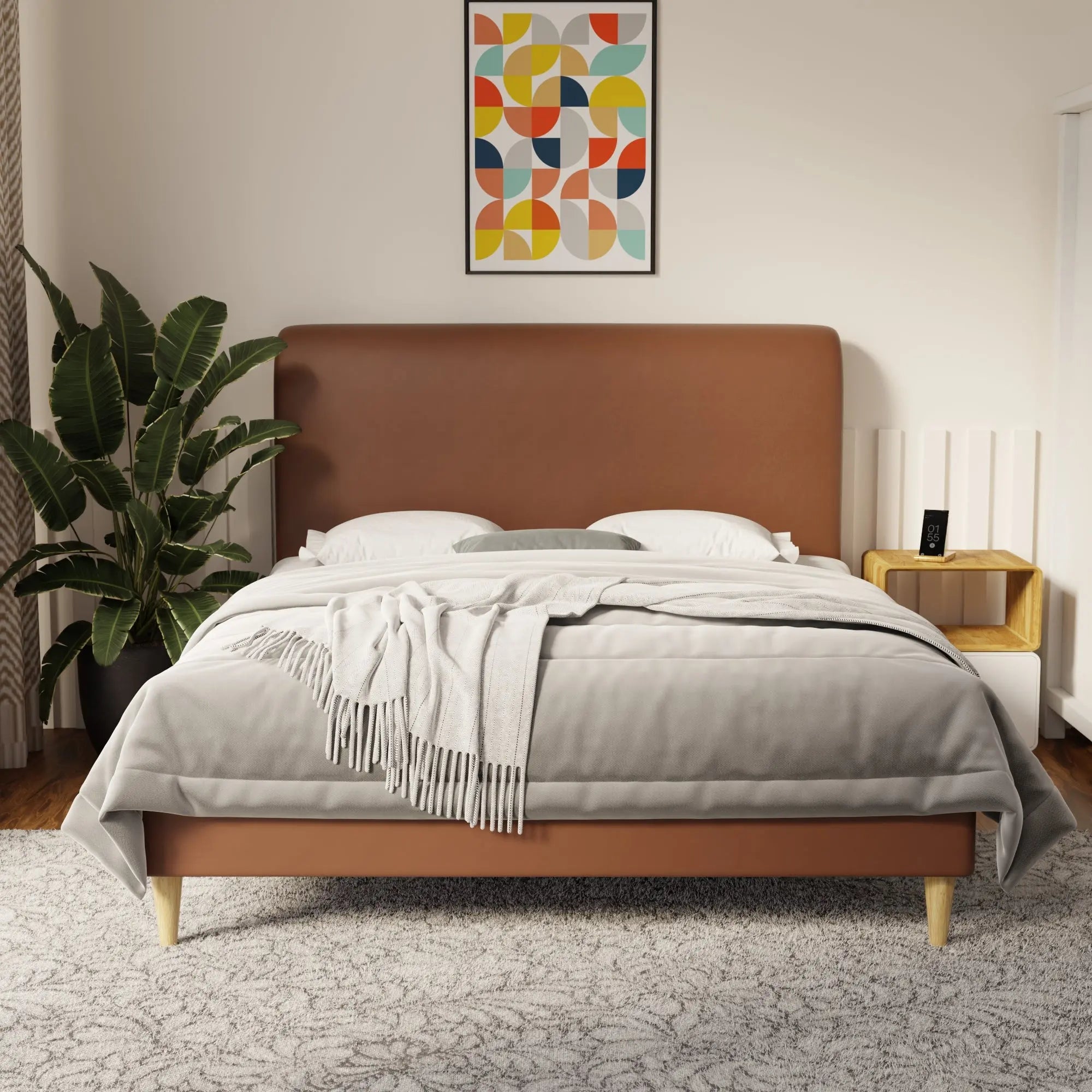 Vintaro Faux Leather Bed Frame (Pet Friendly) by Somnuz KH