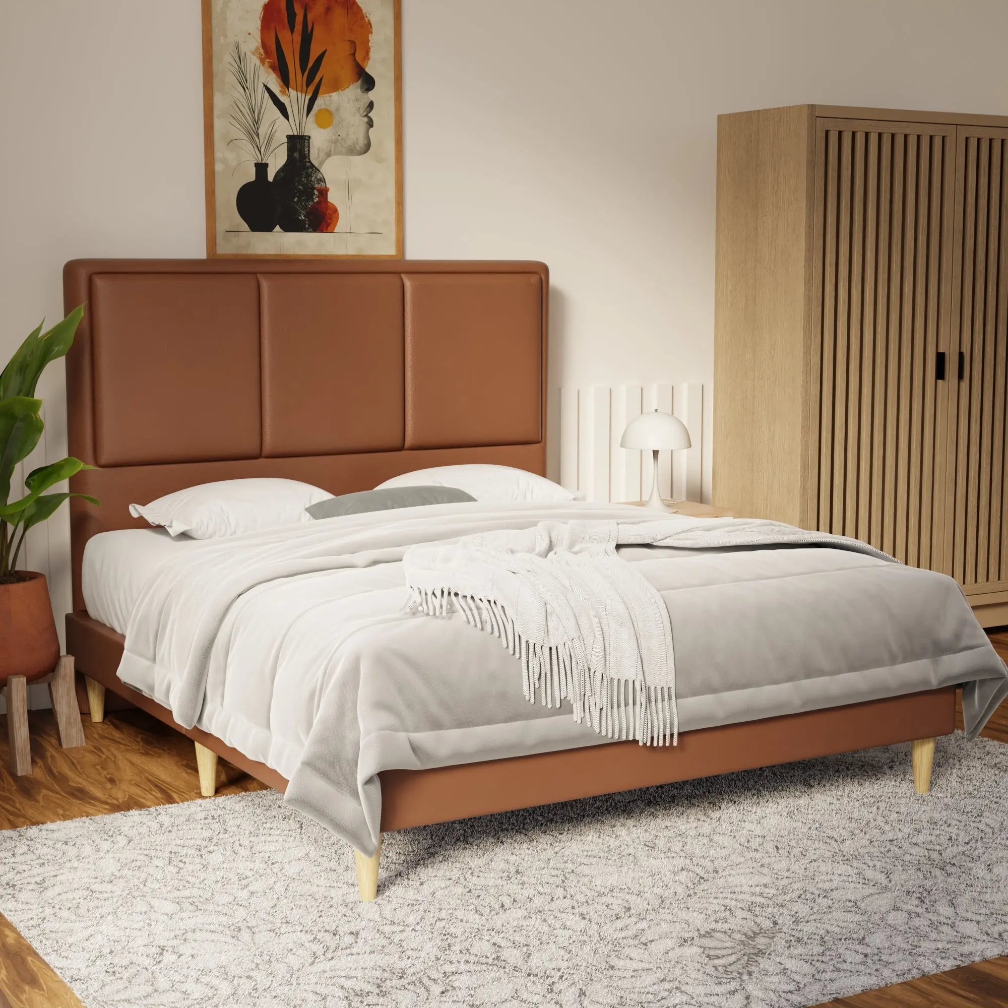 Velmira Faux Leather Bed Frame (Pet Friendly) by Somnuz KH