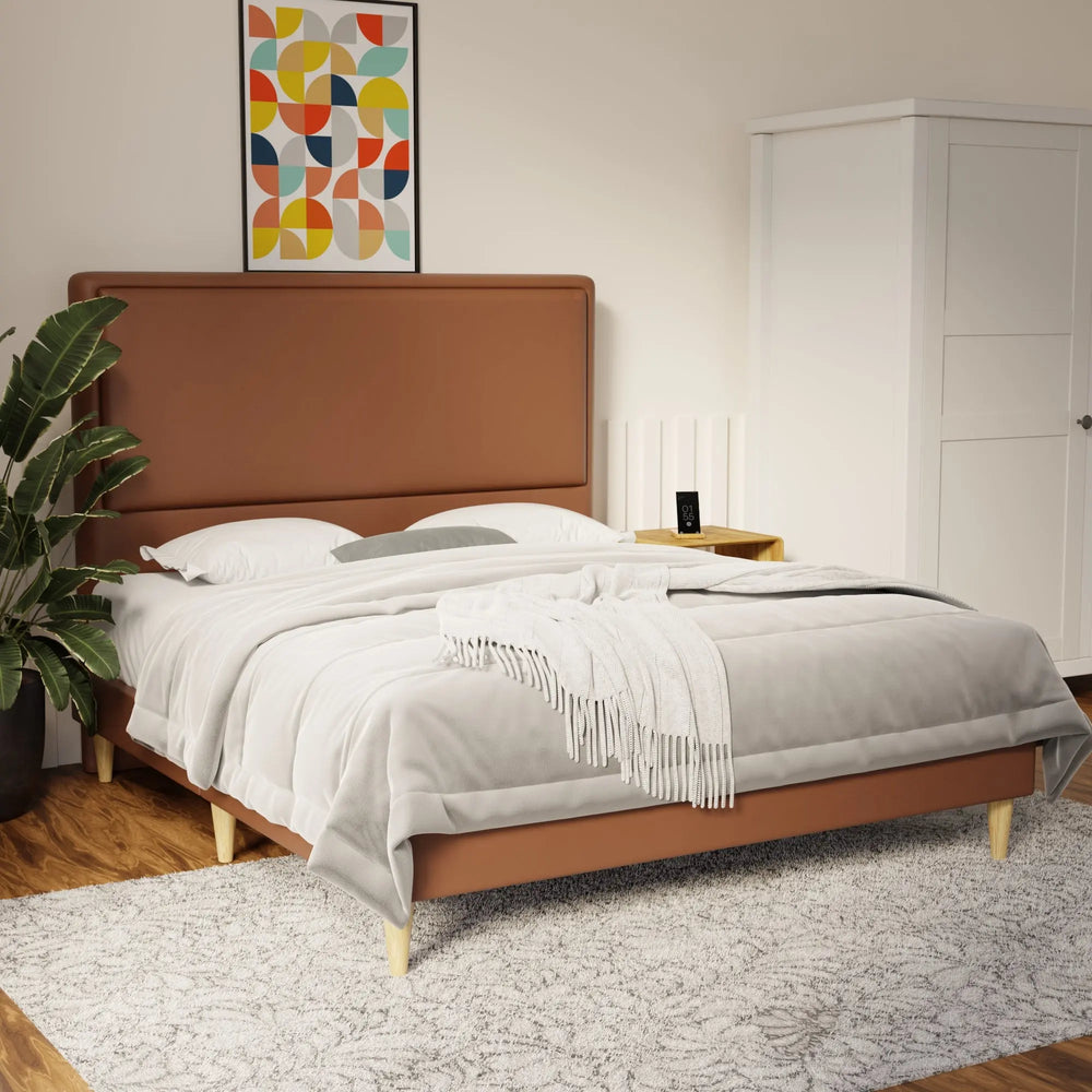 Shiro Faux Leather Bed Frame (Pet Friendly) by Somnuz KH