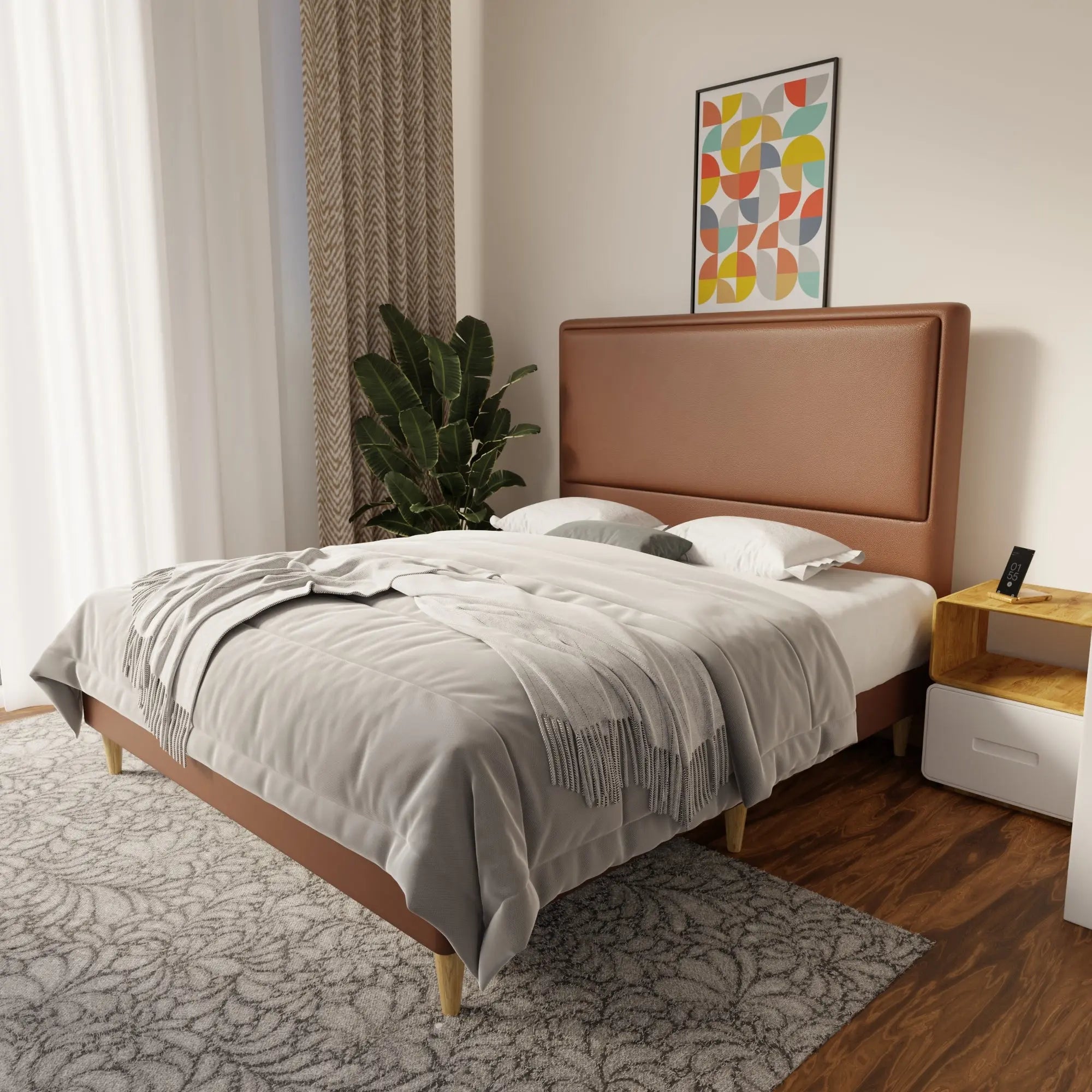 Shiro Faux Leather Bed Frame (Pet Friendly) by Somnuz KH