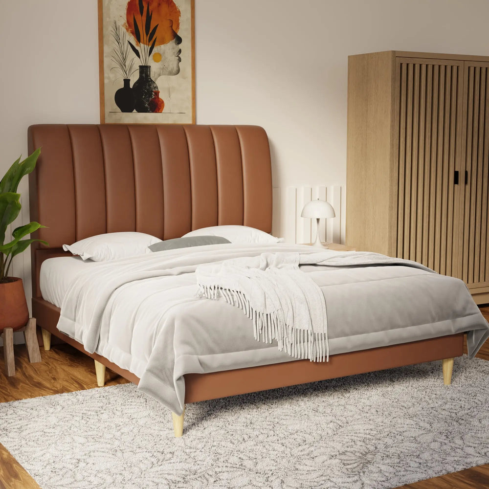 Trevino Faux Leather Bed Frame (Pet Friendly) by Somnuz KH