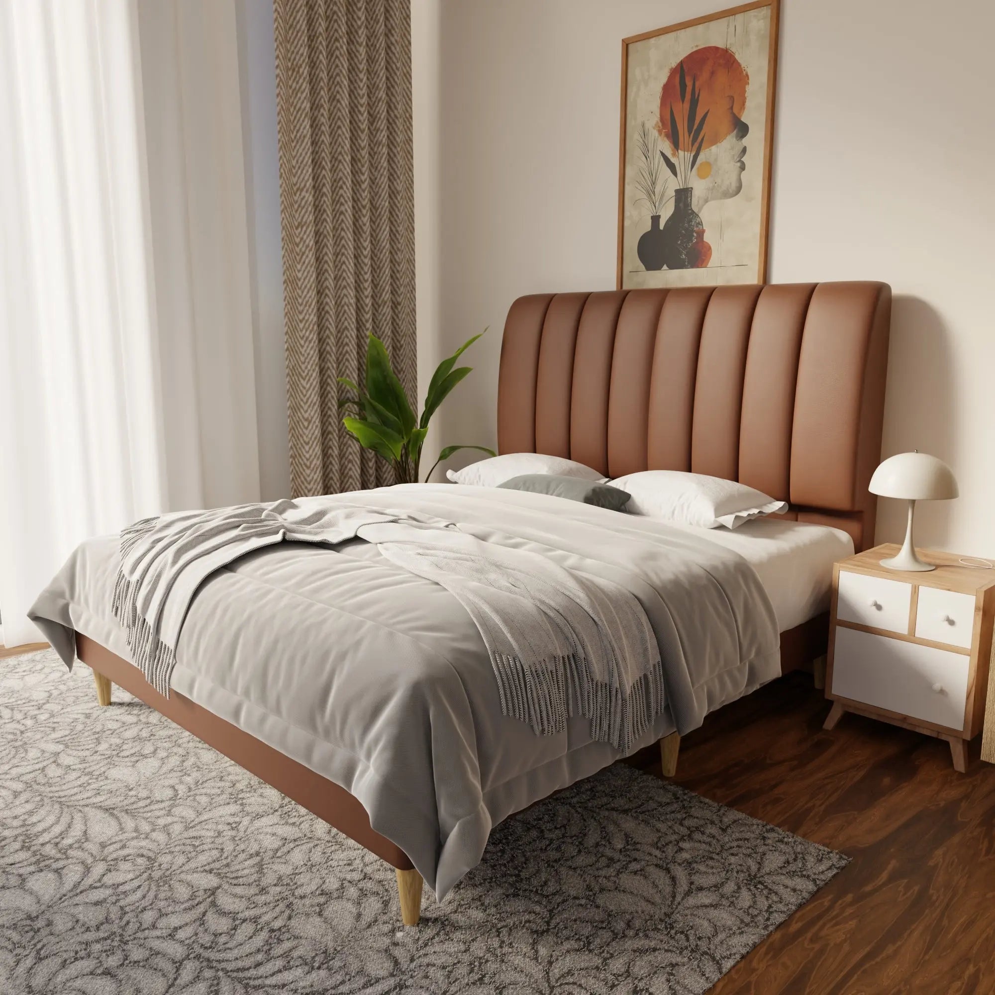 Trevino Faux Leather Bed Frame (Pet Friendly) by Somnuz KH